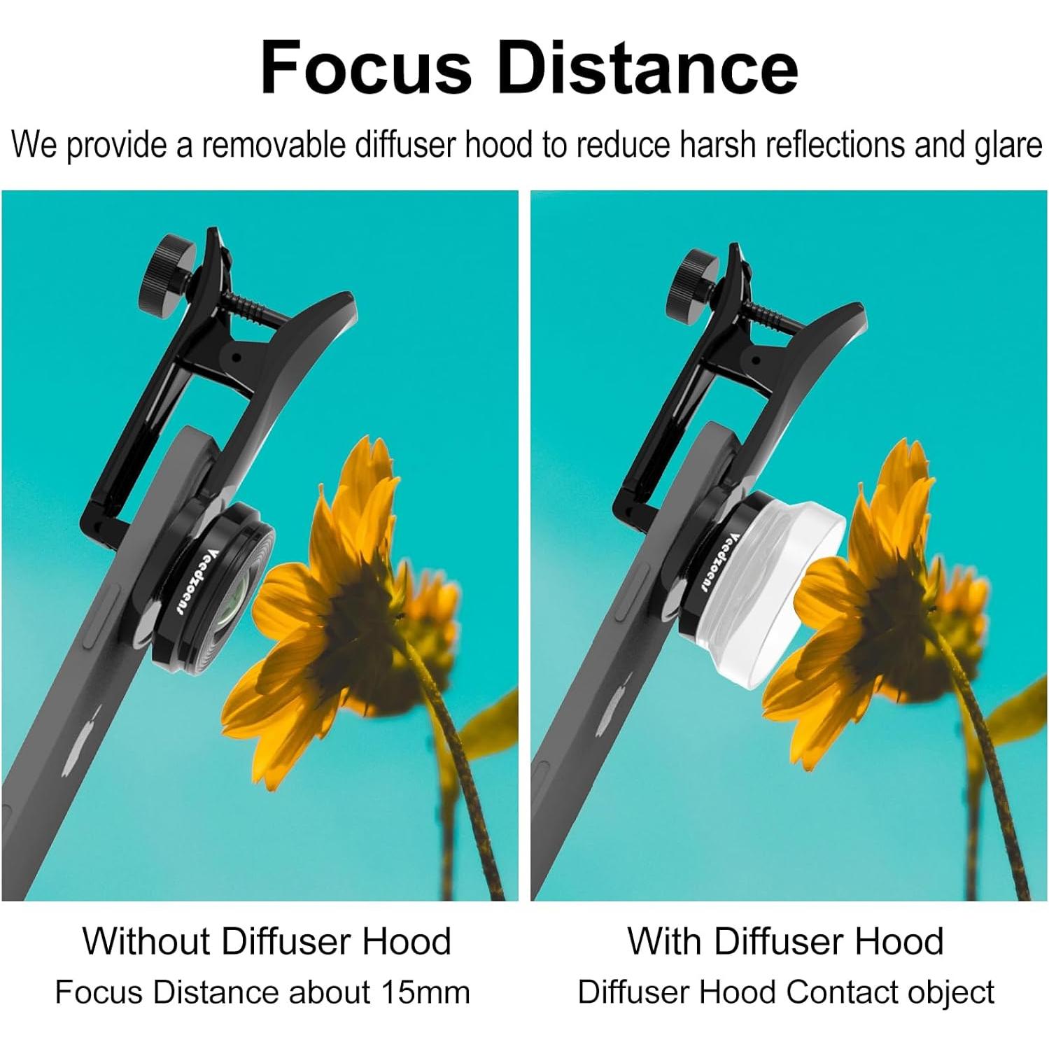 Lente Macro 10X Veedzoens para Smartphone con Difusor