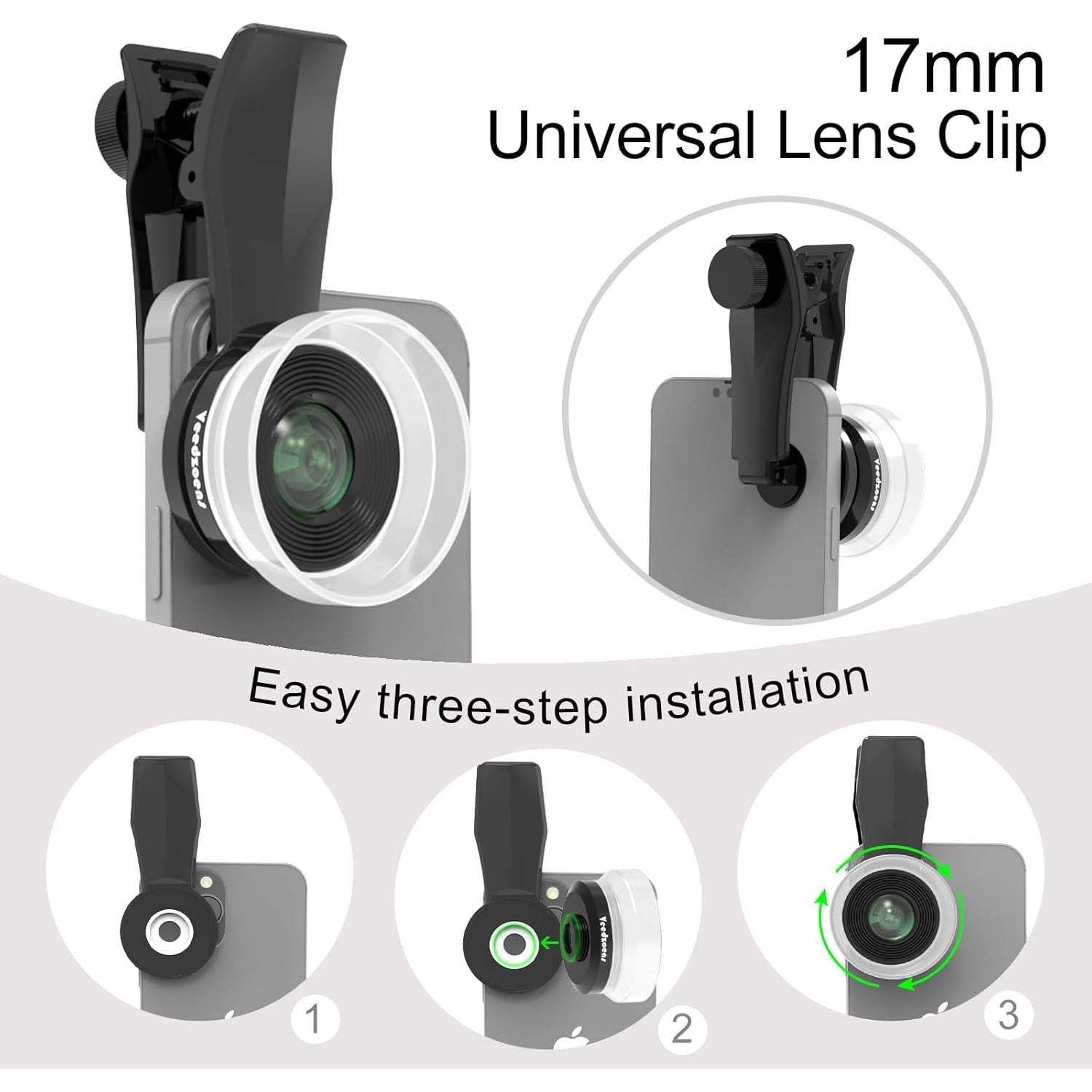 Lente Macro 10X Veedzoens para Smartphone con Difusor