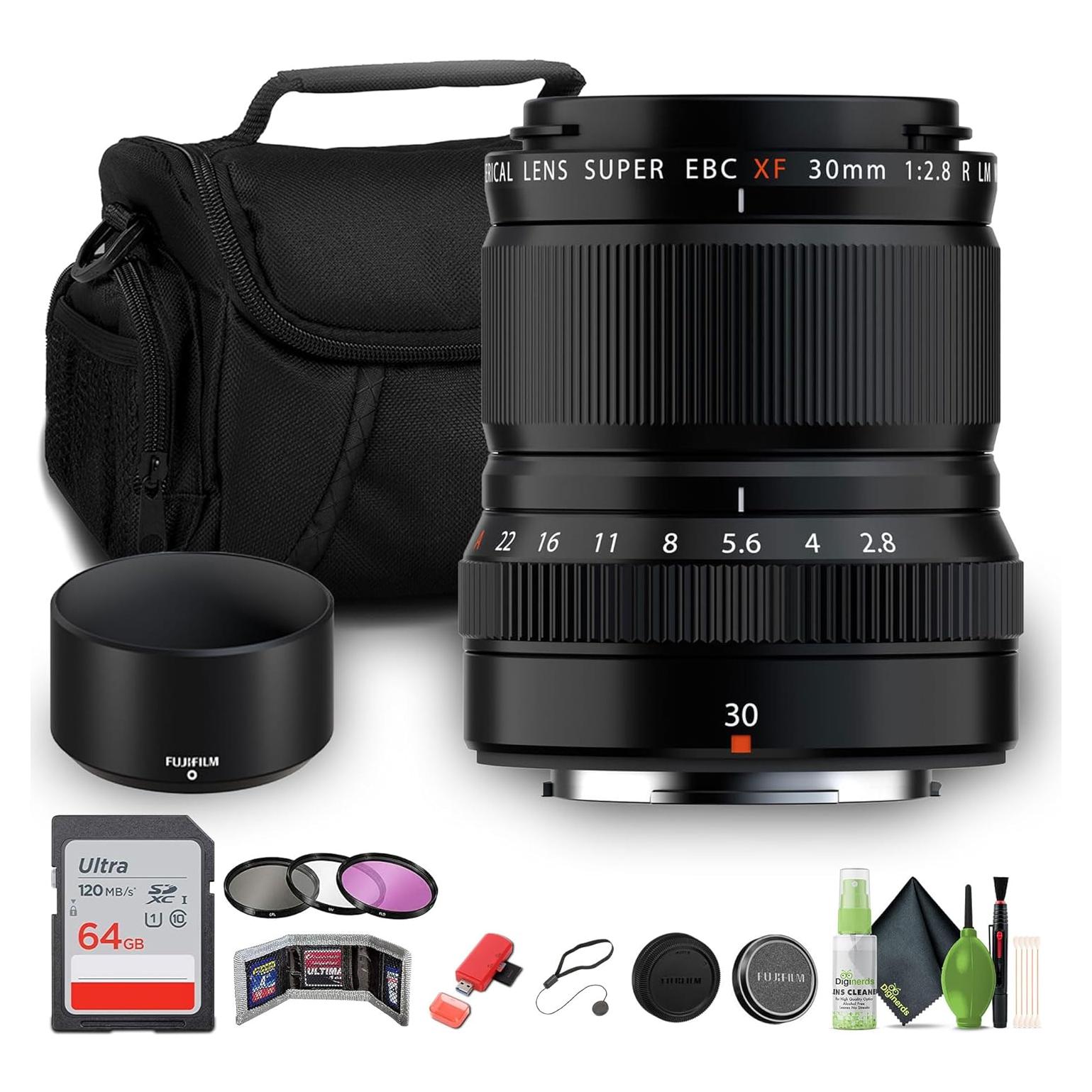 Lente FUJIFILM XF 30mm f/2.8 Macro + Tarjeta 64GB + Accesorios