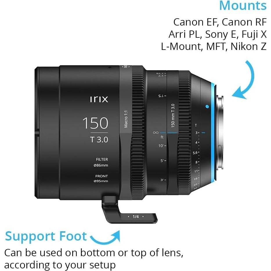 Lente Irix Cine 150mm T3.0 Tele para Fuji X - Resistente al Clima