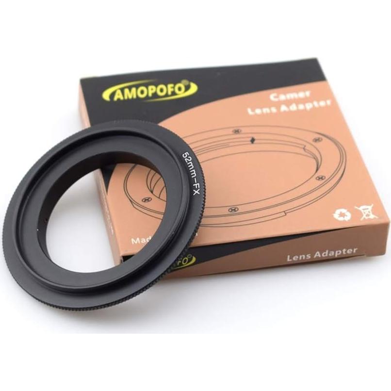 Anillo Adaptador Inverso Macro AMOPOFO 52mm a FX para Fujifilm