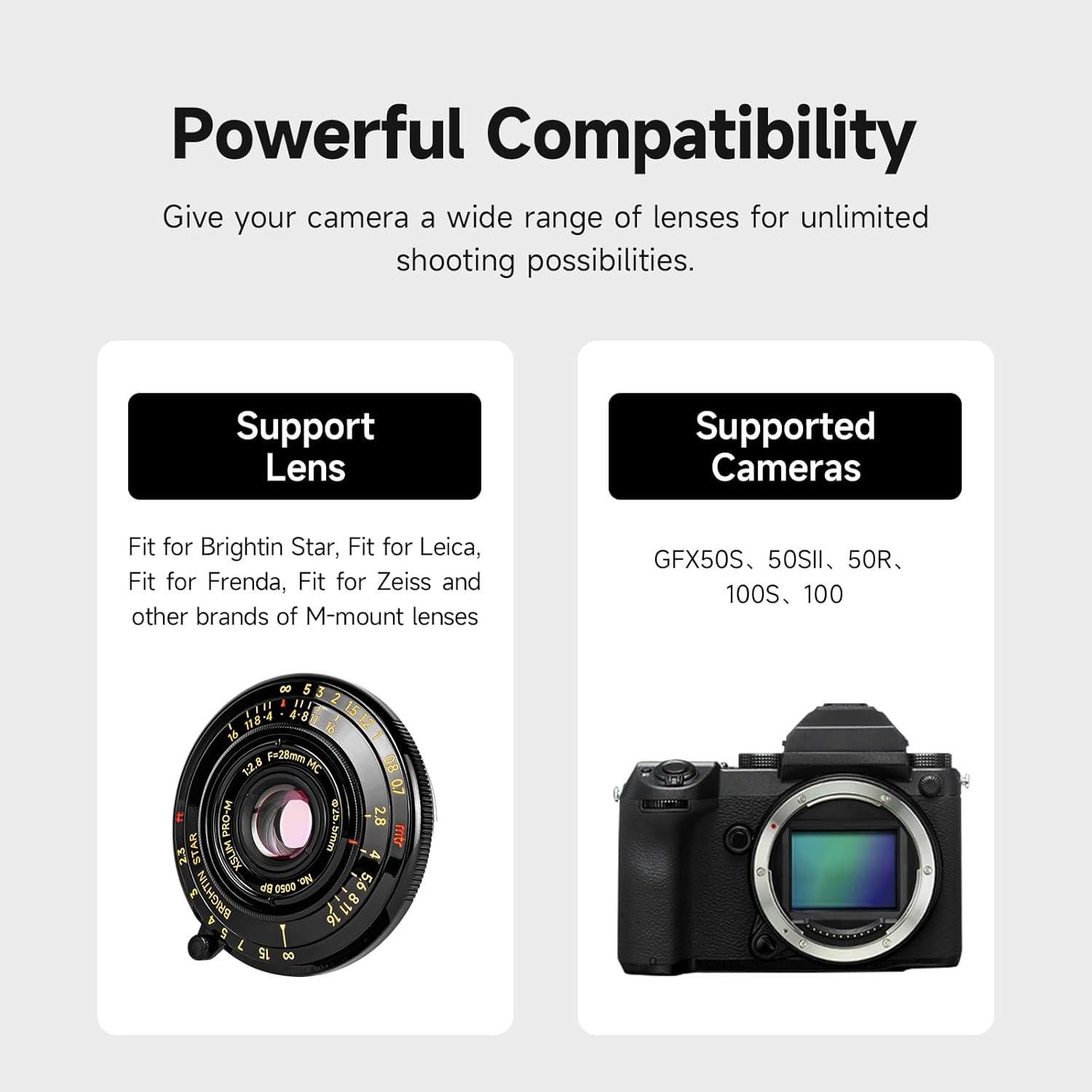 LCM-GFX Adapter Converter Ring for Leica M Mount Lens to Fuji GFX Mount Camera