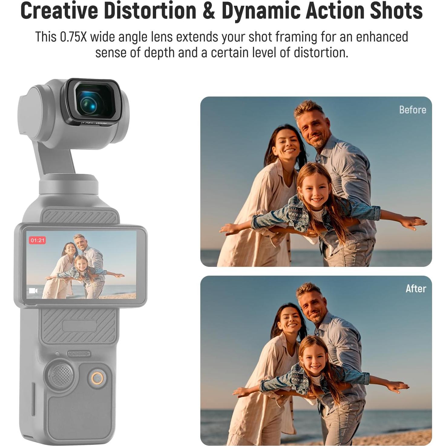 Lente Gran Angular 0.75X y Macro 2X NEEWER para DJI OSMO Pocket 3