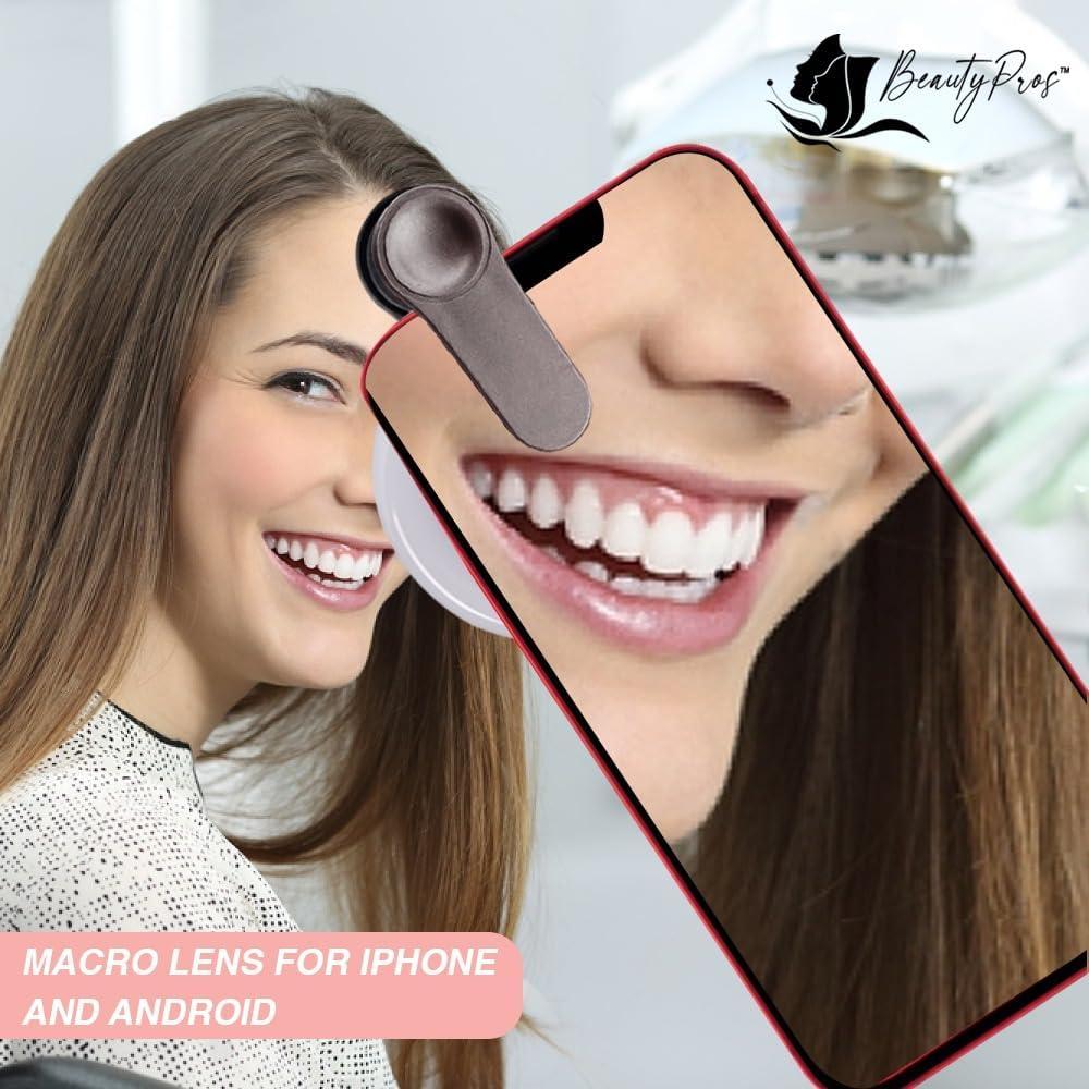 Lente Macro 15X BeautyPros con Luz LED Recargable Rosa