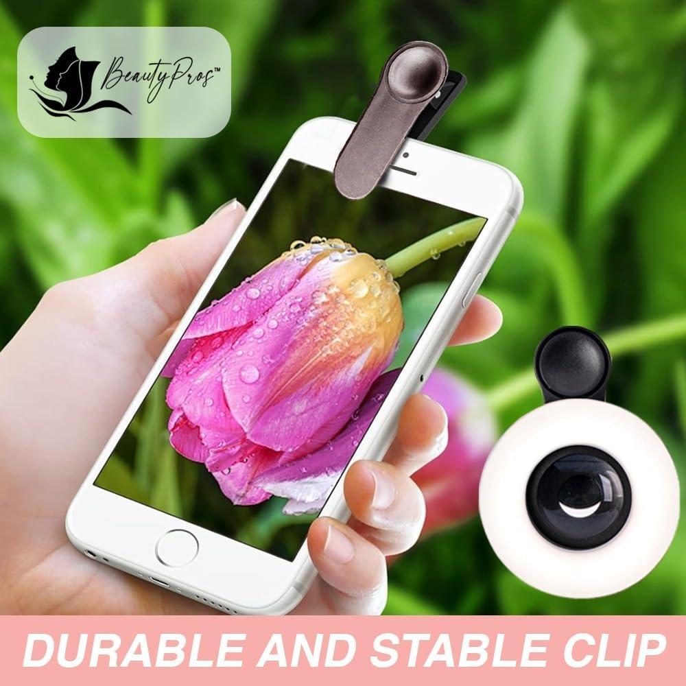 Lente Macro 15X BeautyPros con Luz LED Recargable Rosa