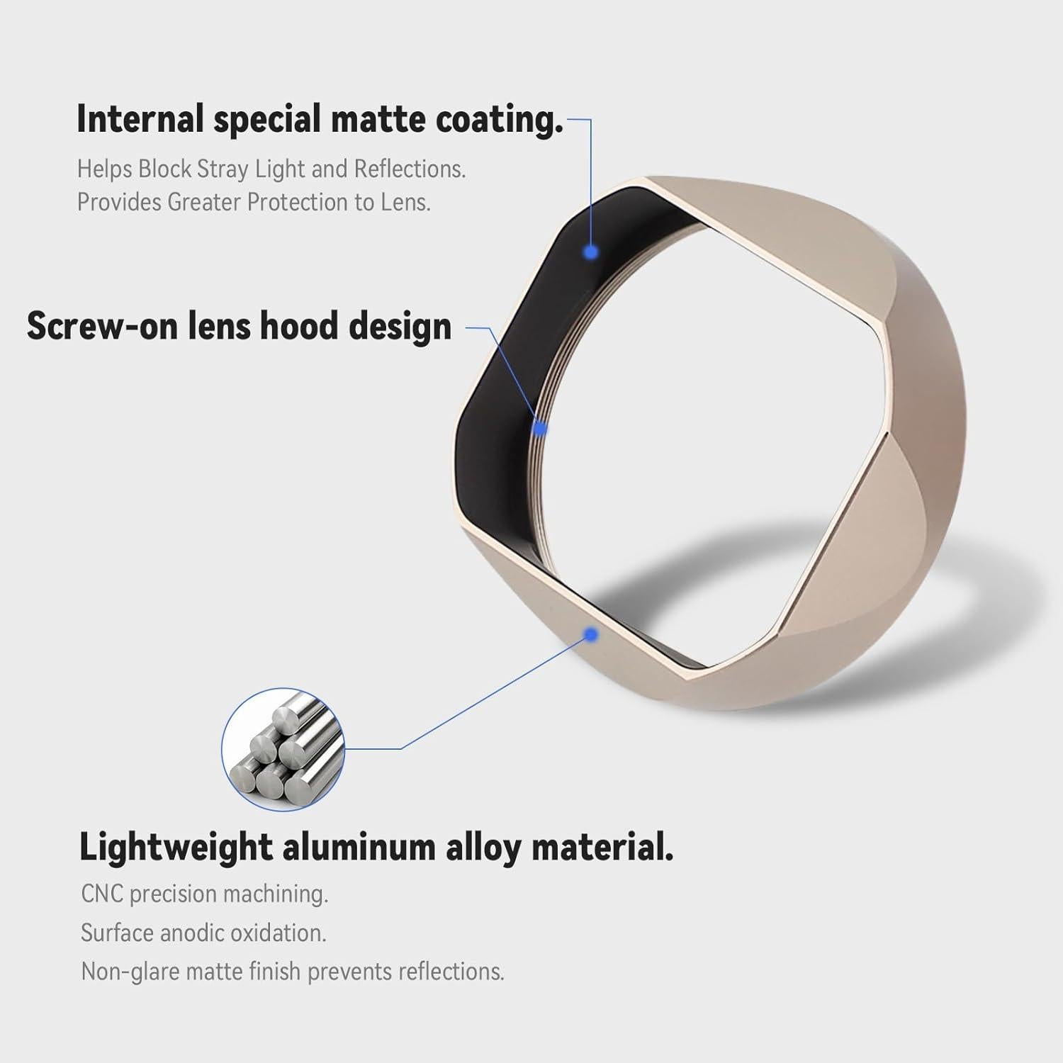 Capuchón de Lente Cuadrado Metal Haoge LH-LQ343AC Leica Q3