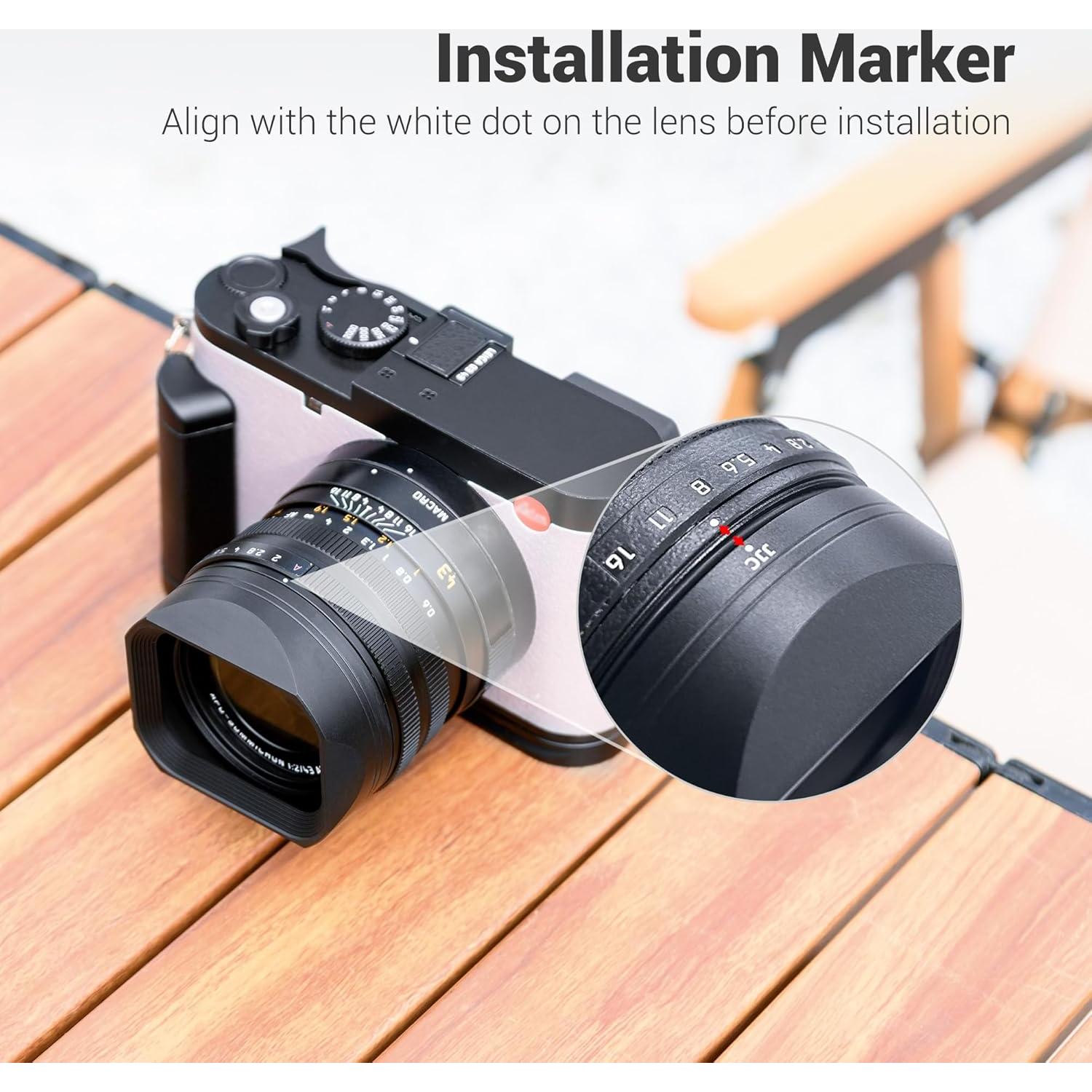 Capucha de Lente JJC para Cámaras Leica Q3/Q2, 49mm