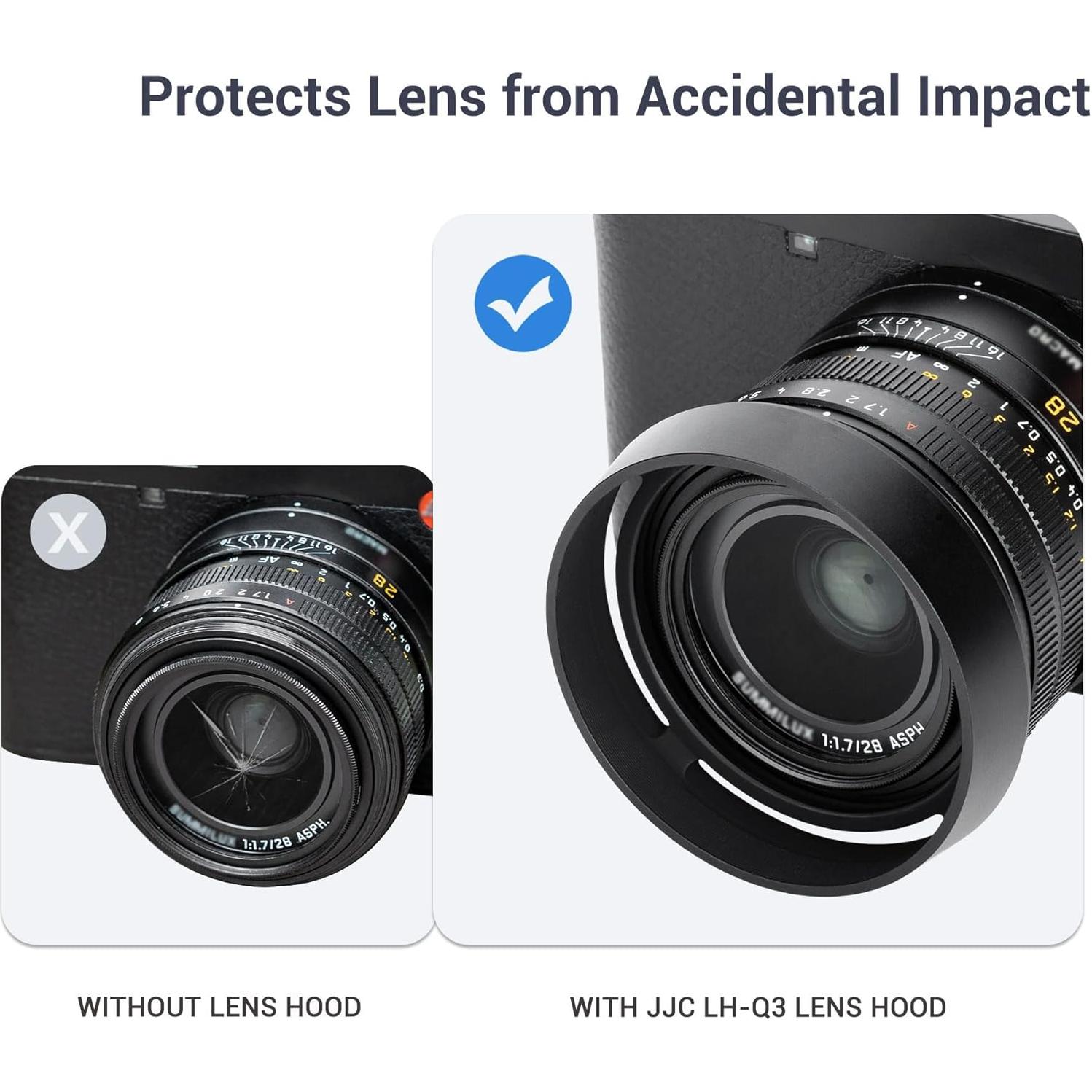 Capucha de Lente de Aluminio JJC para Leica Q3/Q2/Q - 49mm