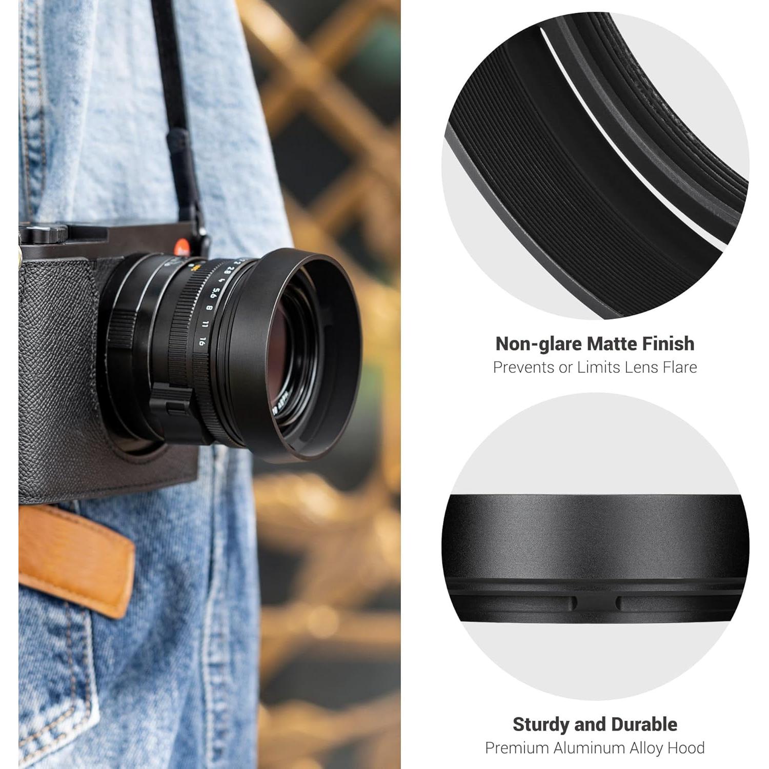 Capucha de Lente de Aluminio JJC para Leica Q3/Q2/Q - 49mm