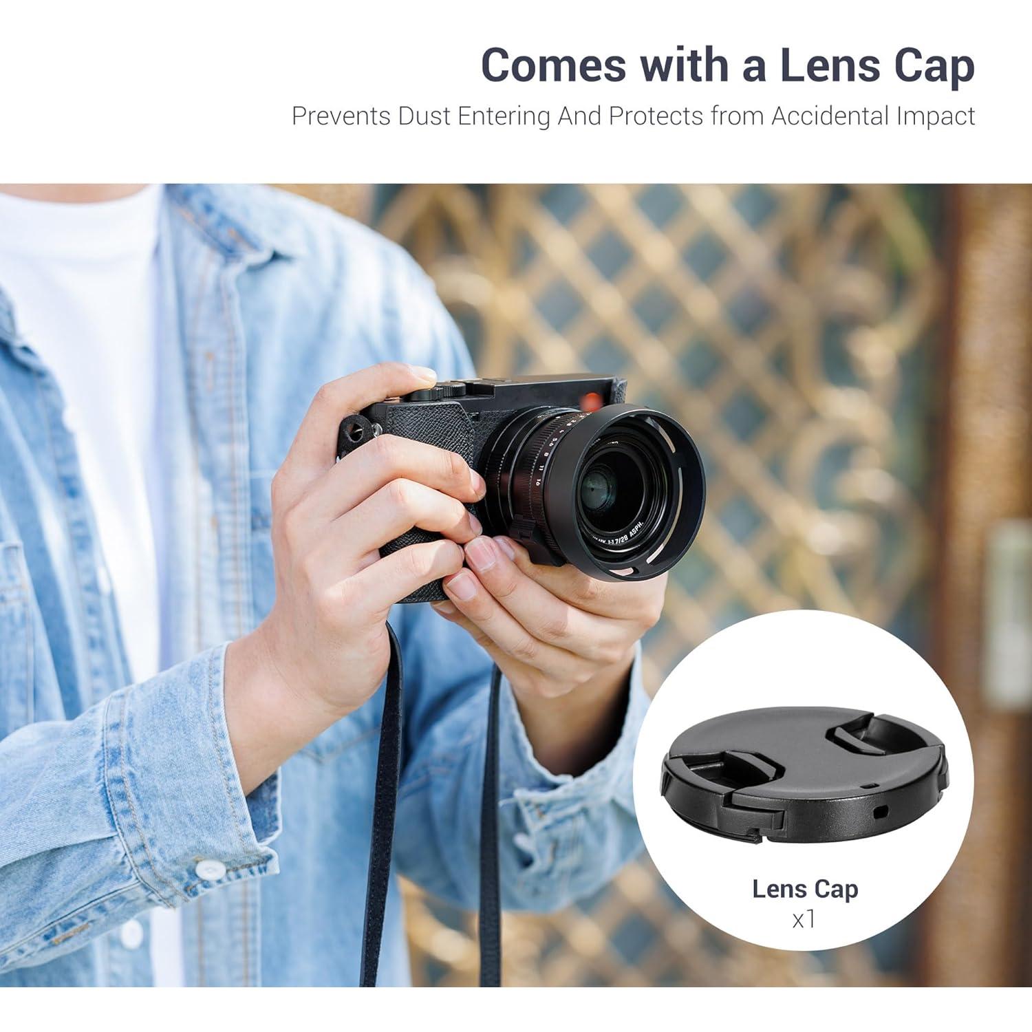 Capucha de Lente de Aluminio JJC para Leica Q3/Q2/Q - 49mm