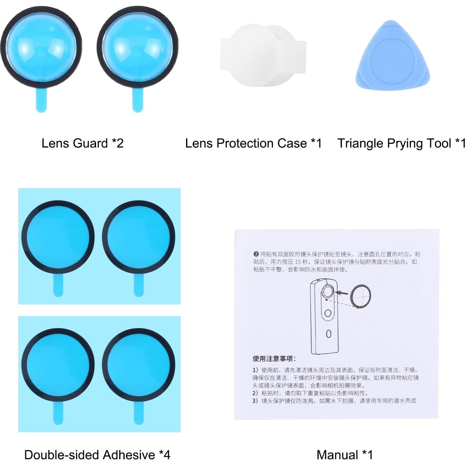 Kit Cubierta Protectora PULUZ para Lentes Ricoh Theta SC2/S/V