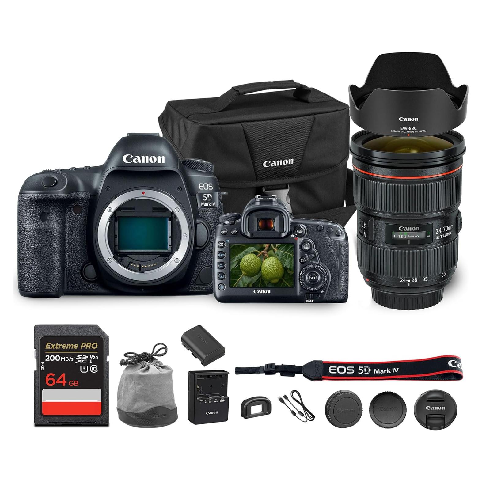 Cámara DSLR Canon EOS 5D Mark IV 30.4MP Full Frame + Lente 24-70mm