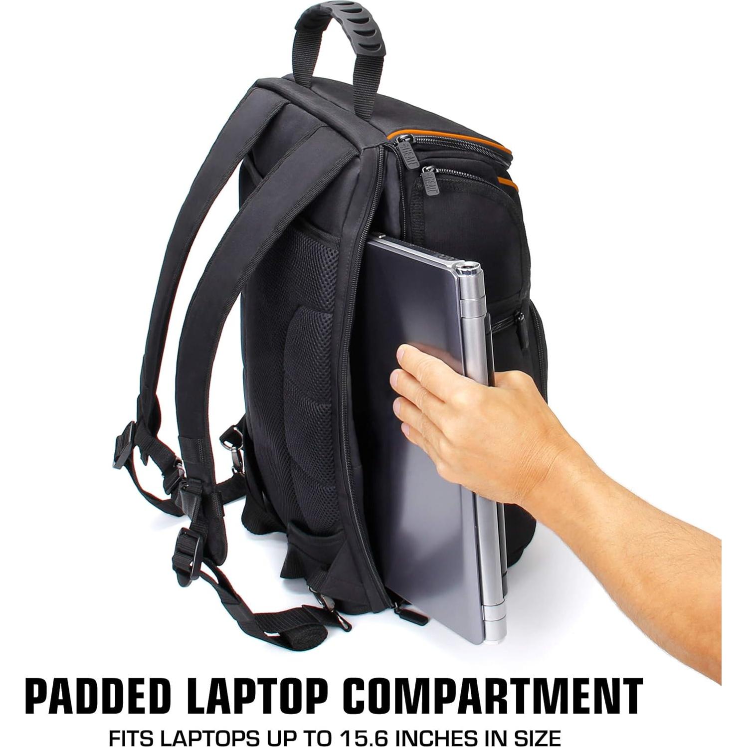 Mochila para cámara USA Gear S17 con compartimento para laptop