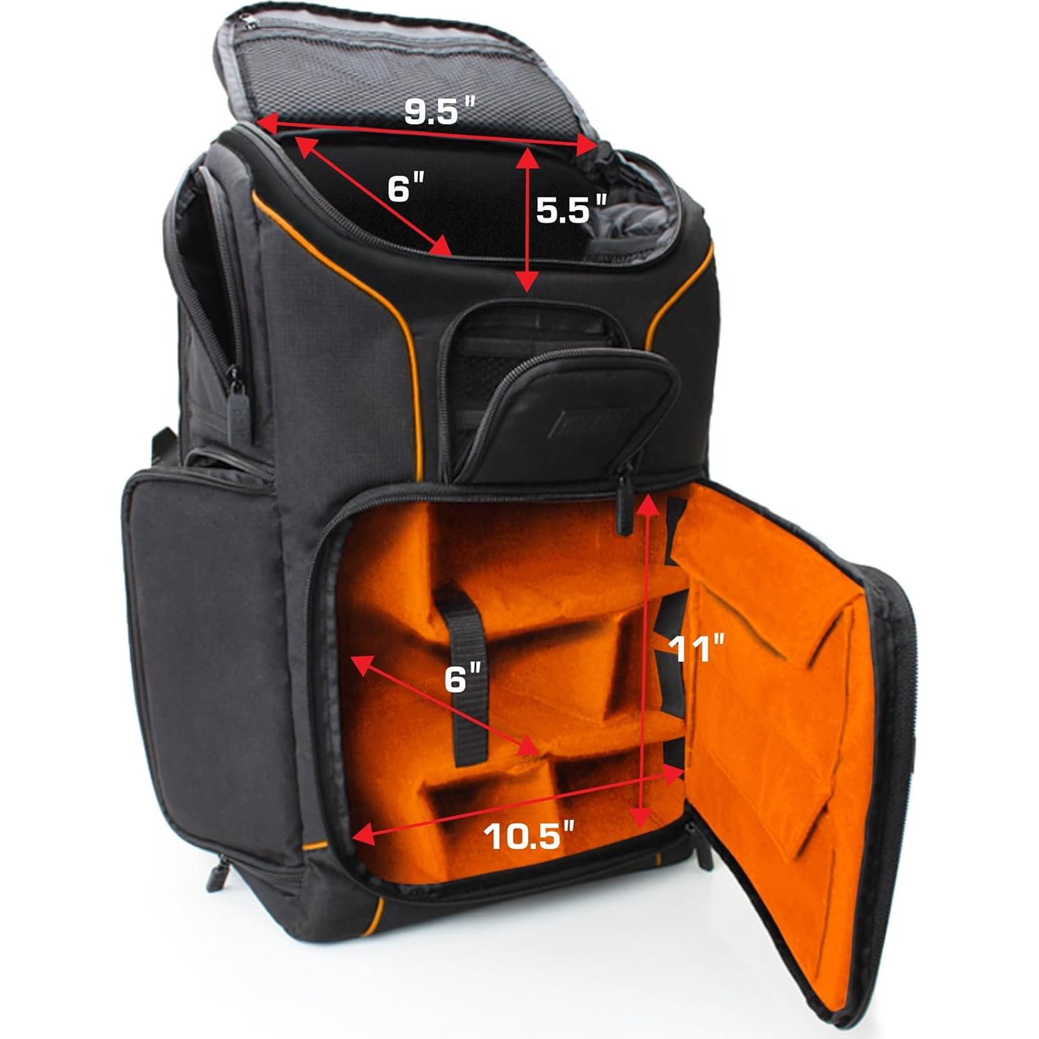 Mochila para cámara USA Gear S17 con compartimento para laptop