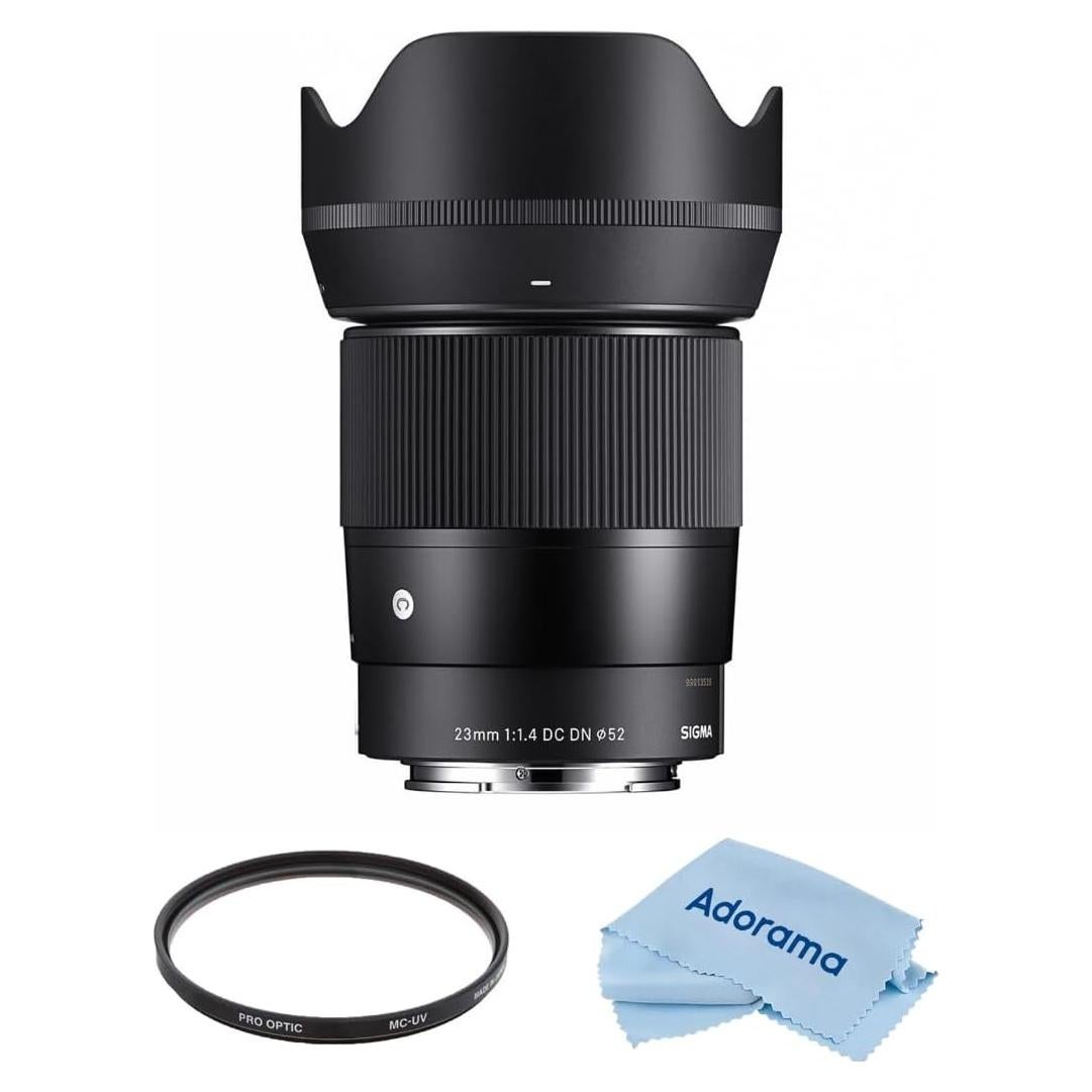 Lente Sigma 23mm f/1.4 DC DN para Sony E + Filtro UV 52mm