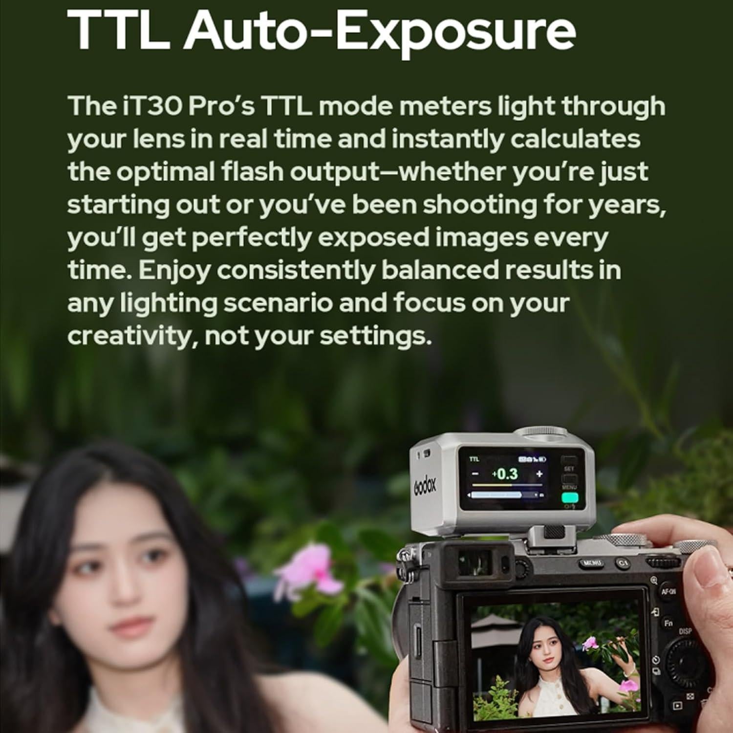 Flash Inalámbrico Godox iT30 Pro para Cámaras Olympus y Panasonic