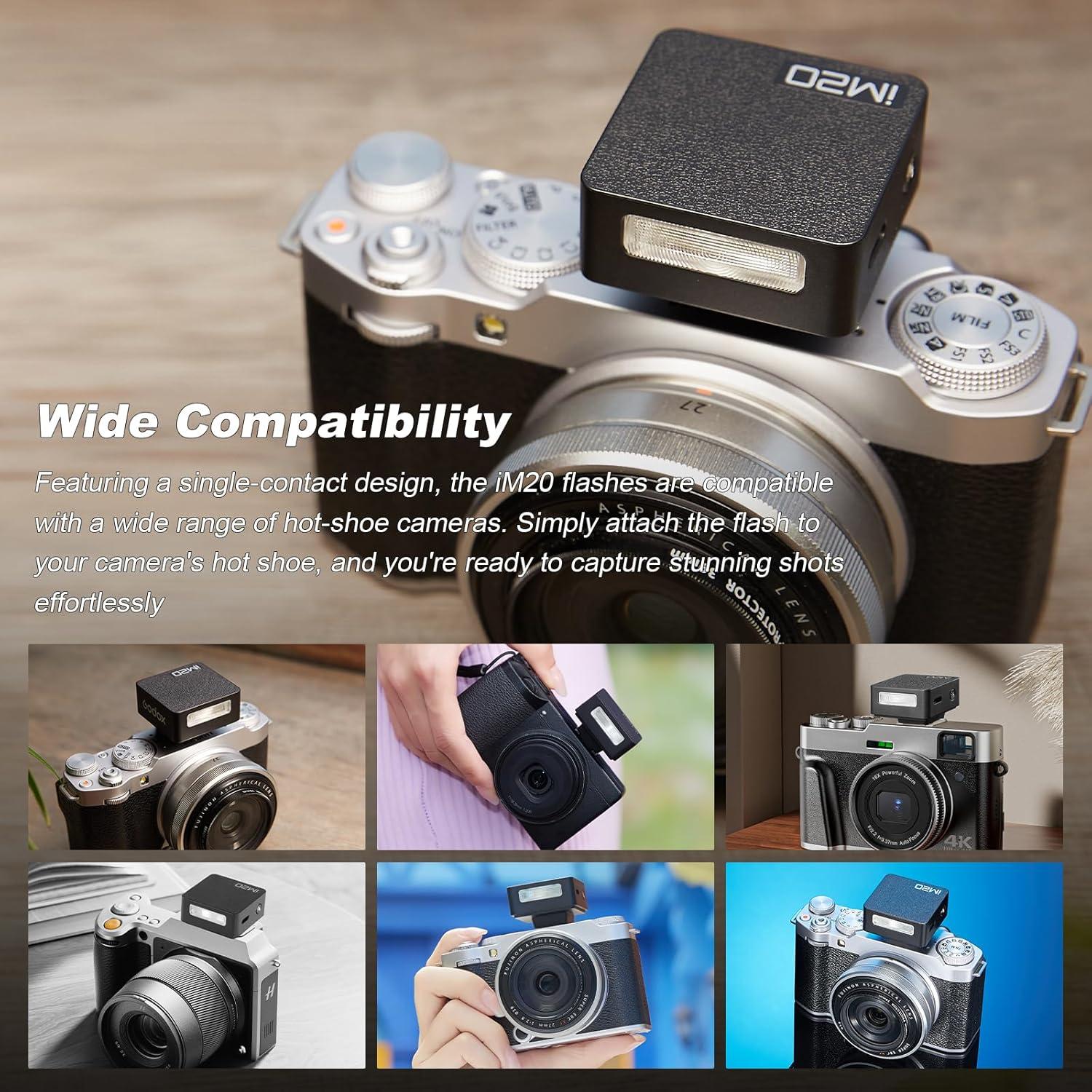 Flash Godox iM20 Mini para Cámara - 440 Flashes, 5 Niveles