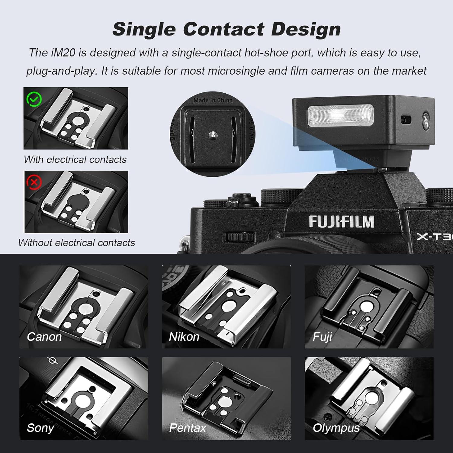 Flash Godox iM20 Mini para Cámara - 440 Flashes, 5 Niveles