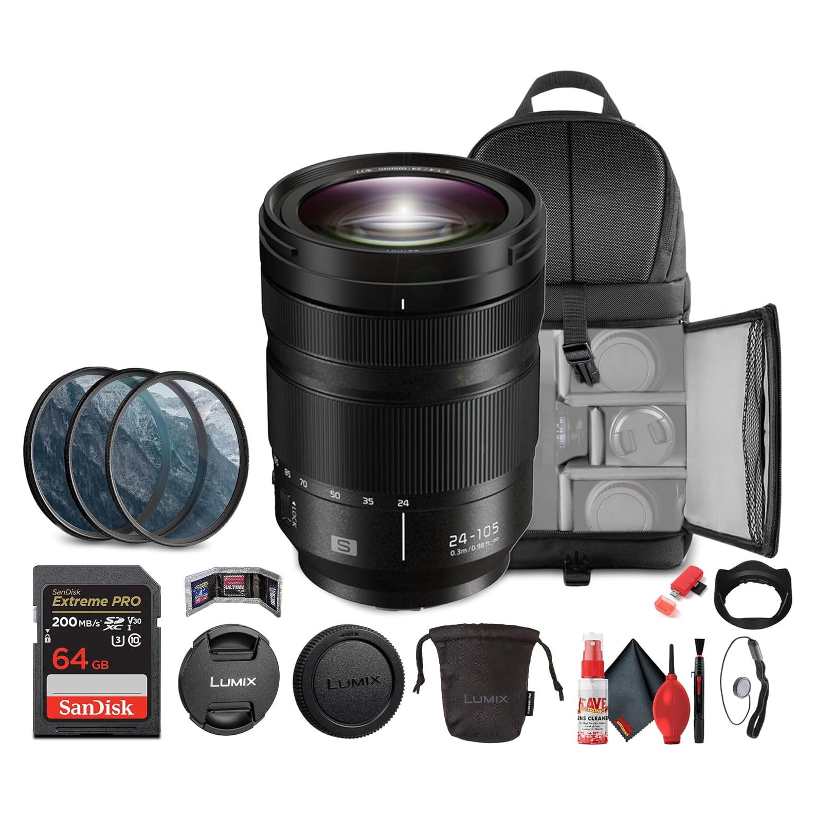 Lente Panasonic Lumix S 24-105mm f/4 Macro O.I.S. + Accesorios