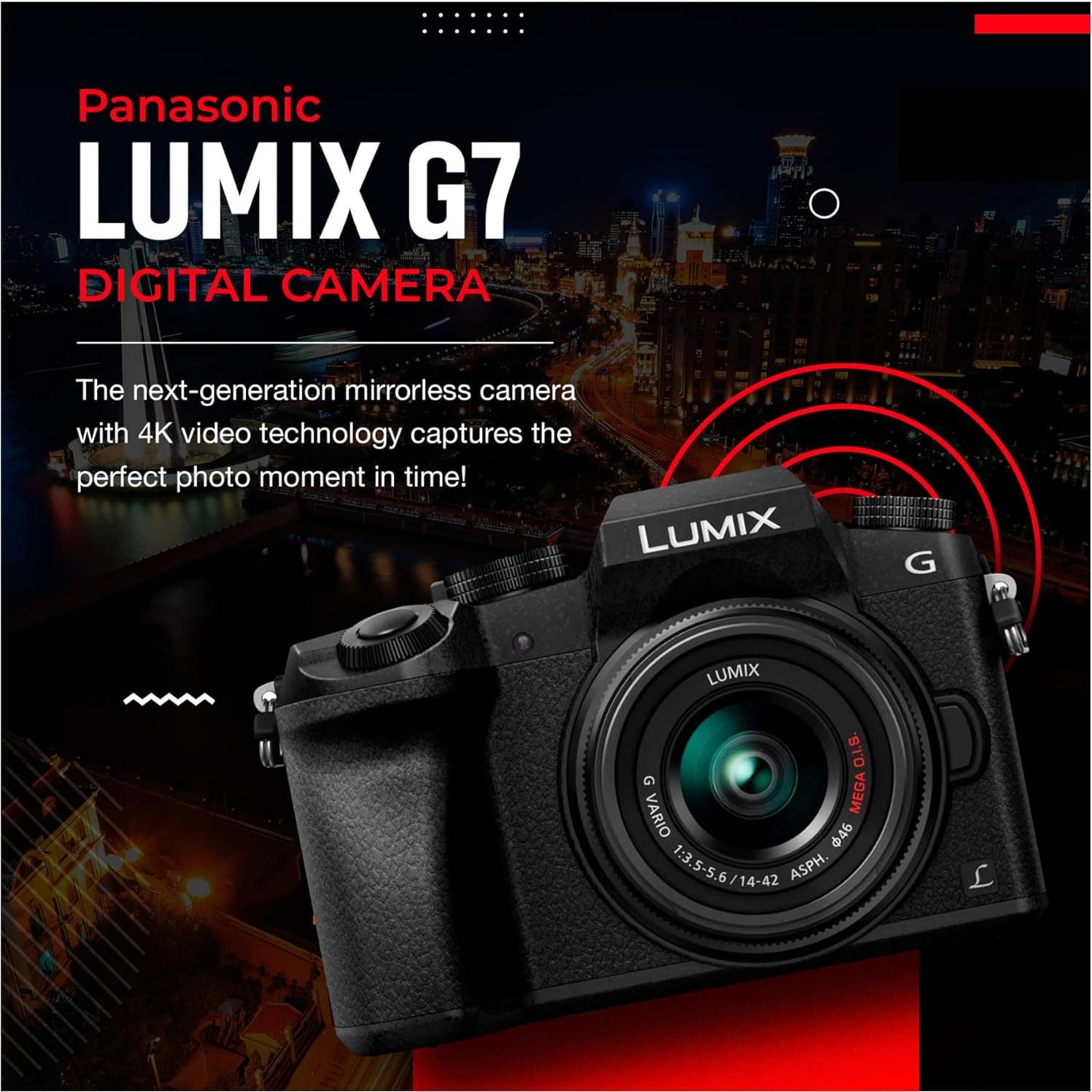 Cámara Sin Espejo Panasonic LUMIX G7 16MP con Lente 14-42mm