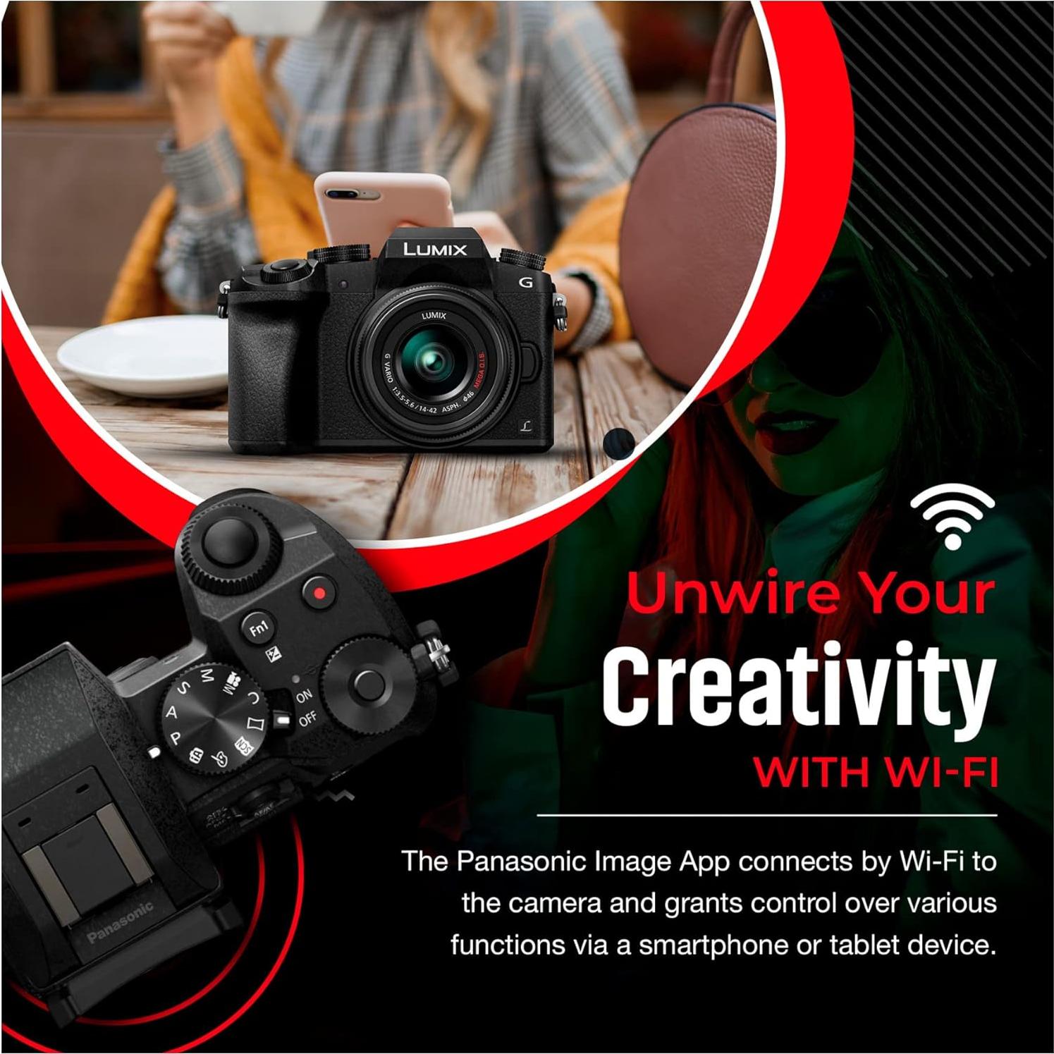 Cámara Sin Espejo Panasonic LUMIX G7 16MP con Lente 14-42mm