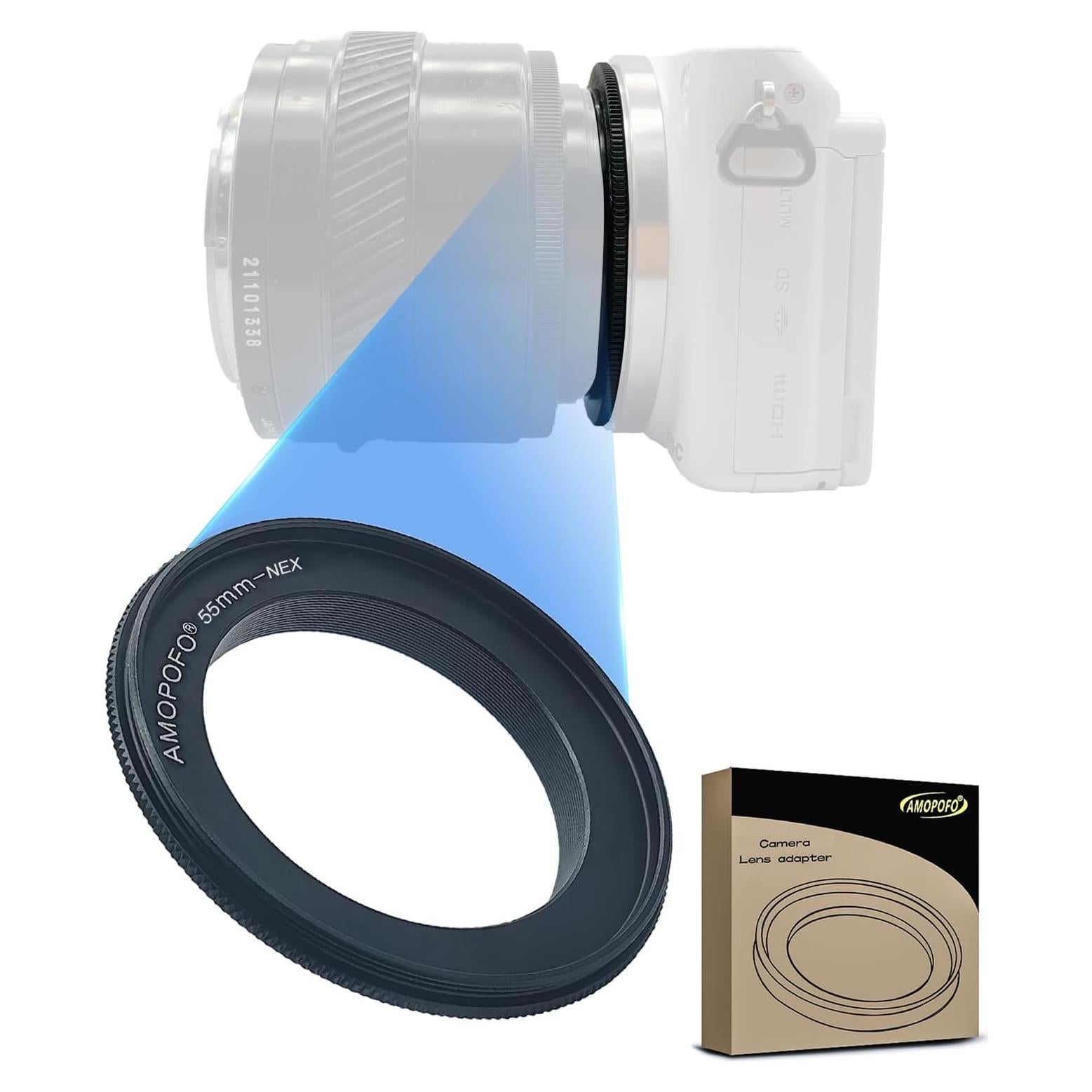 55mm to NEX Macro Lens Reverse Ring Compatible with for Sony A6500 A6300 A5100 A6000 A5000 A3000 A7RIII A9 A7III A7 A7s A7R A7II A7RII A7SII Camera,with 55mm Filter Thread Lens.Macro Shoot