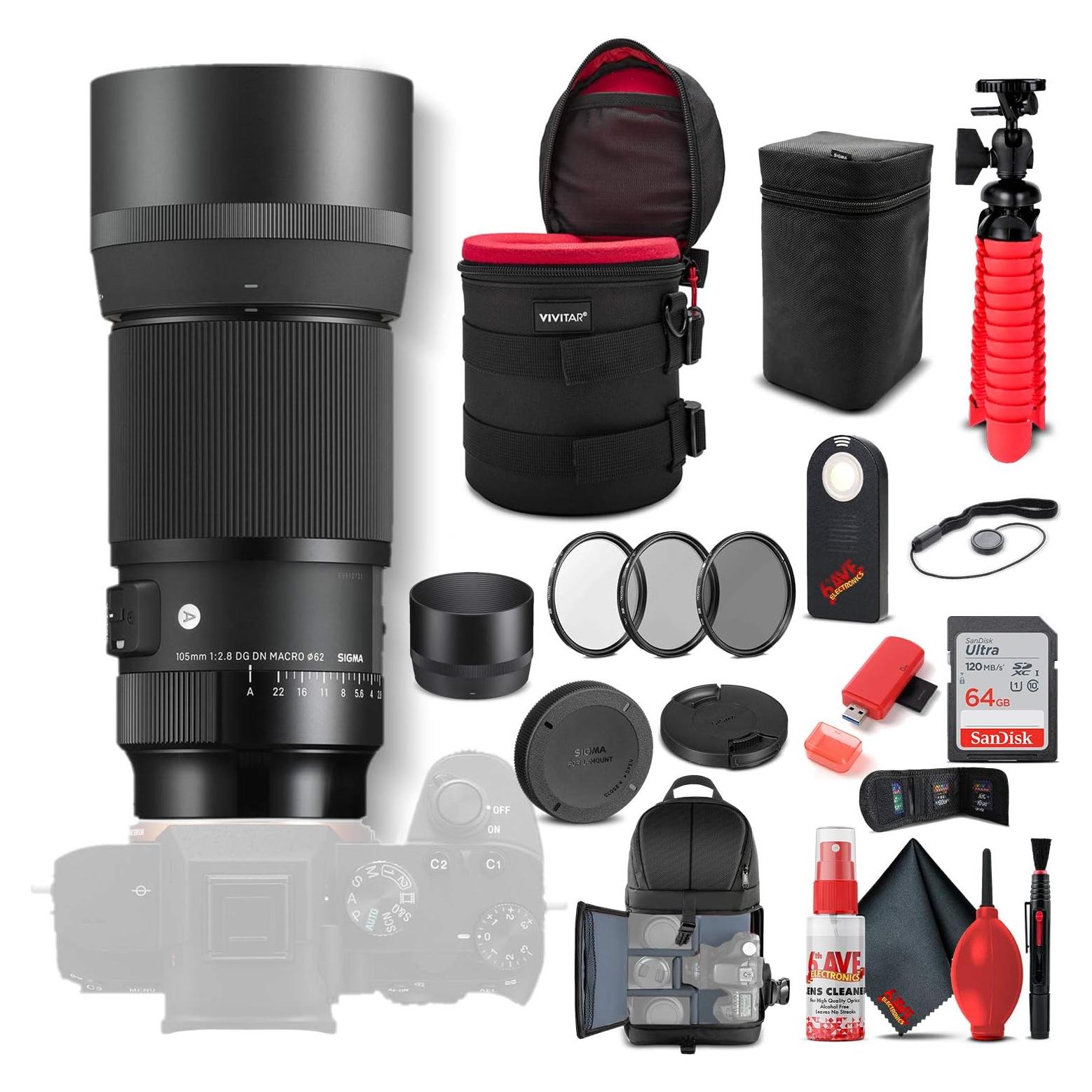 Lente Sigma 105mm f/2.8 DG DN Macro Art para Sony E + Accesorios