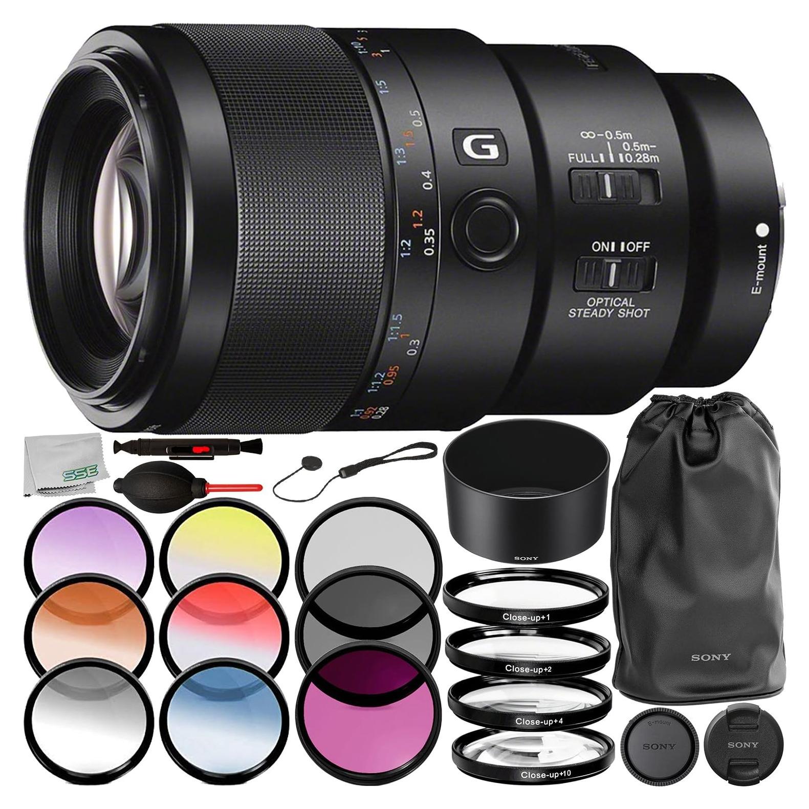 Lente Sony FE 90mm f/2.8 Macro G OSS + Kit de Filtros 7PC