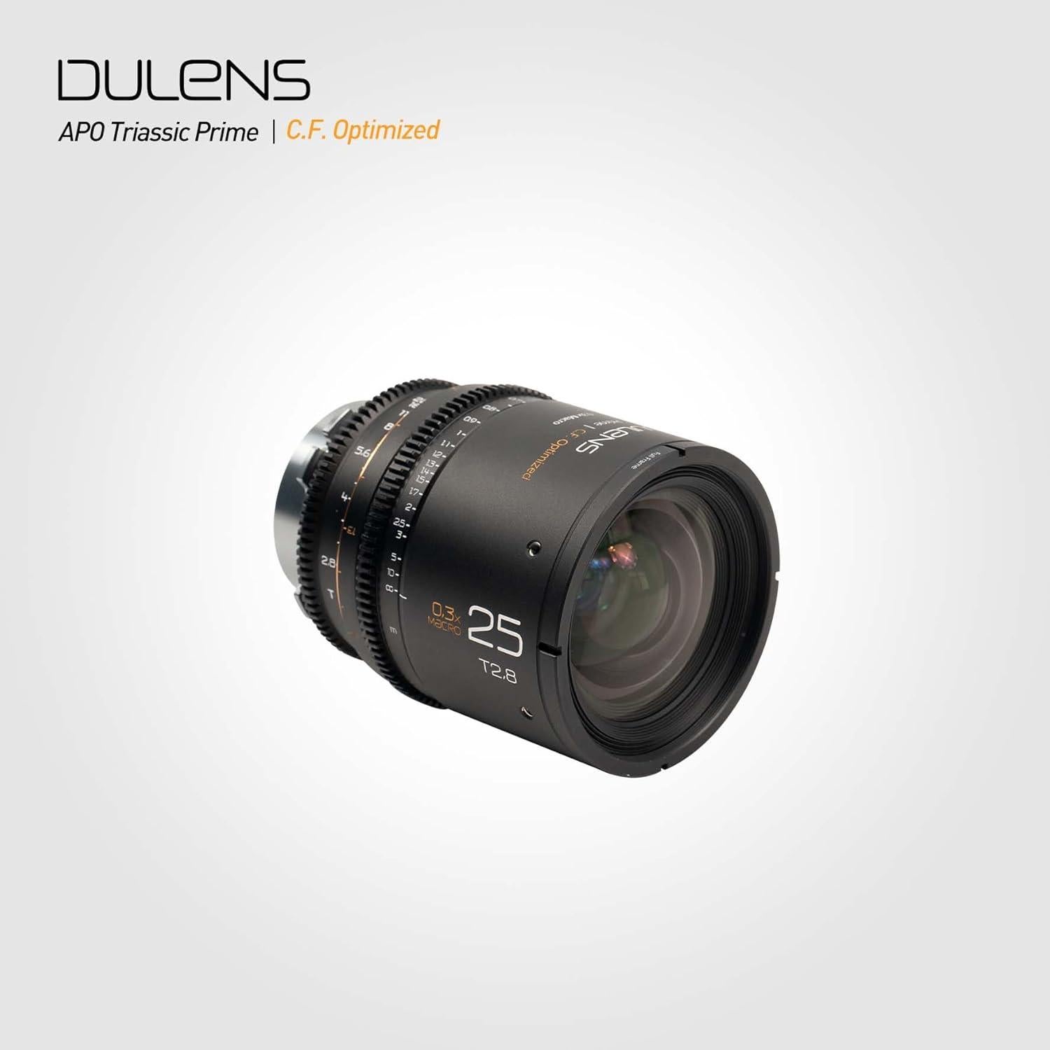 Lente Cine DULENS APO Triassic Prime T2.8 25mm Enfoque Manual