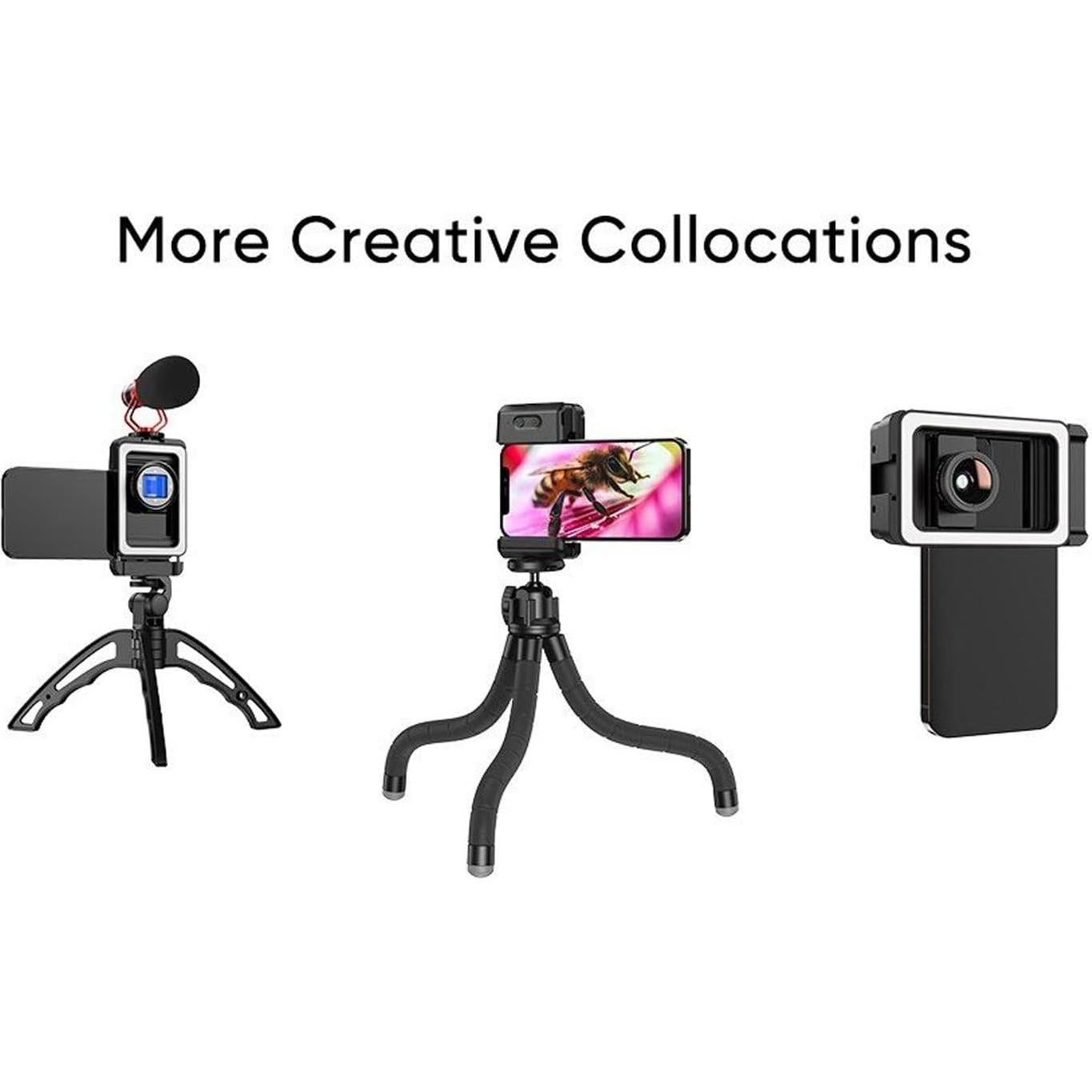 Lente Macro 100mm 10X con Luz LED para Teléfonos Móviles