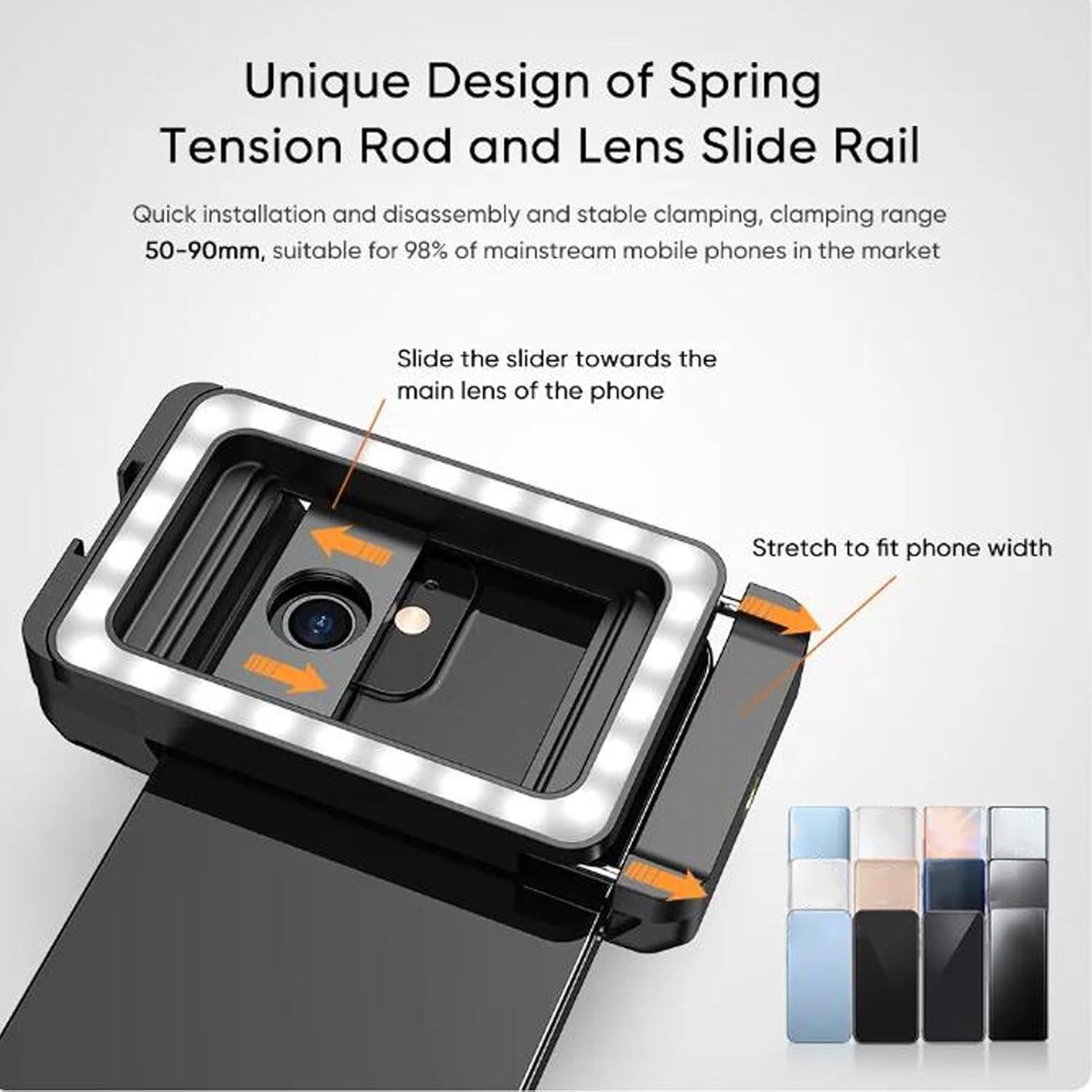 Lente Macro 100mm 10X con Luz LED para Teléfonos Móviles