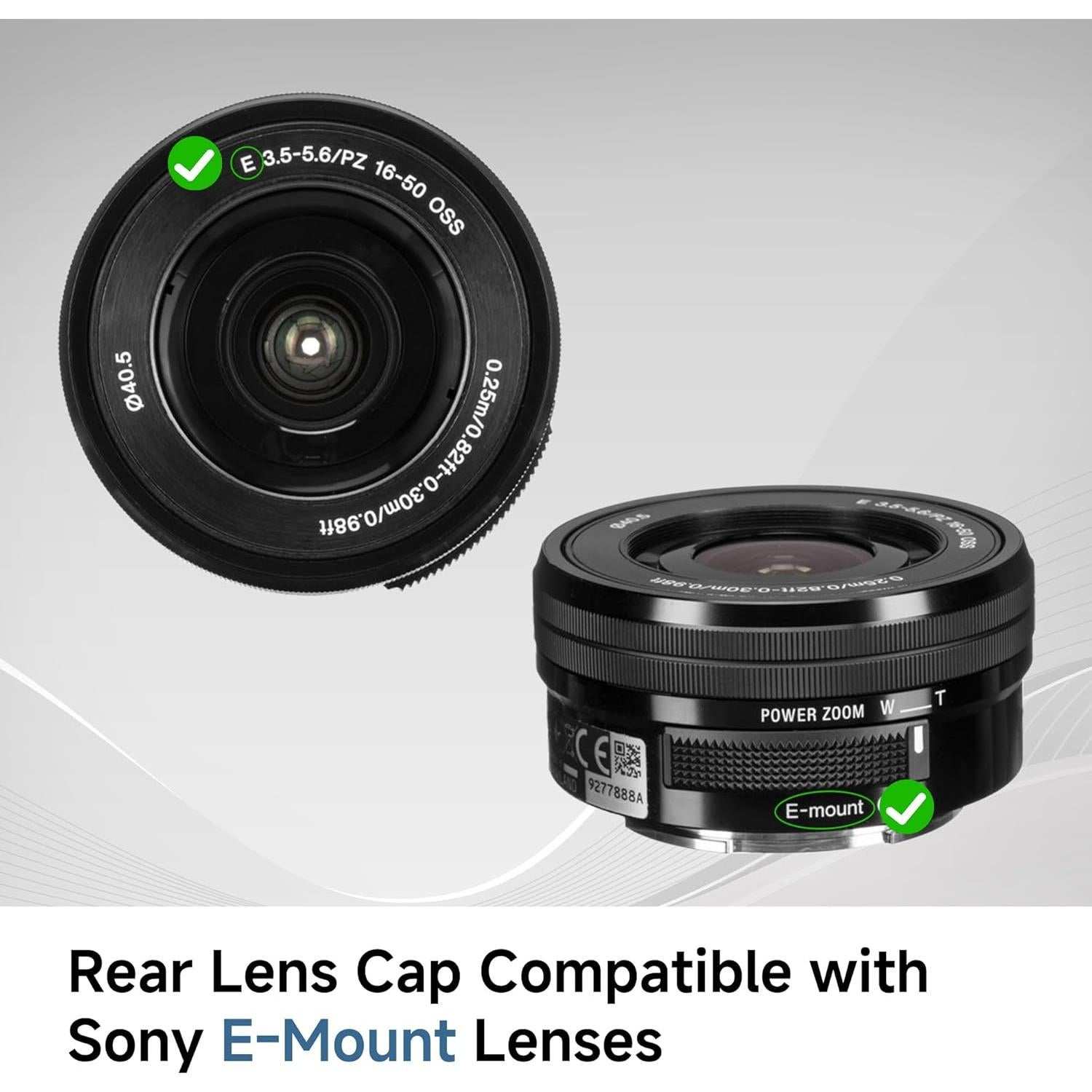 Kit de Tapa de Cuerpo y Tapa Trasera de Lente JJC para Sony