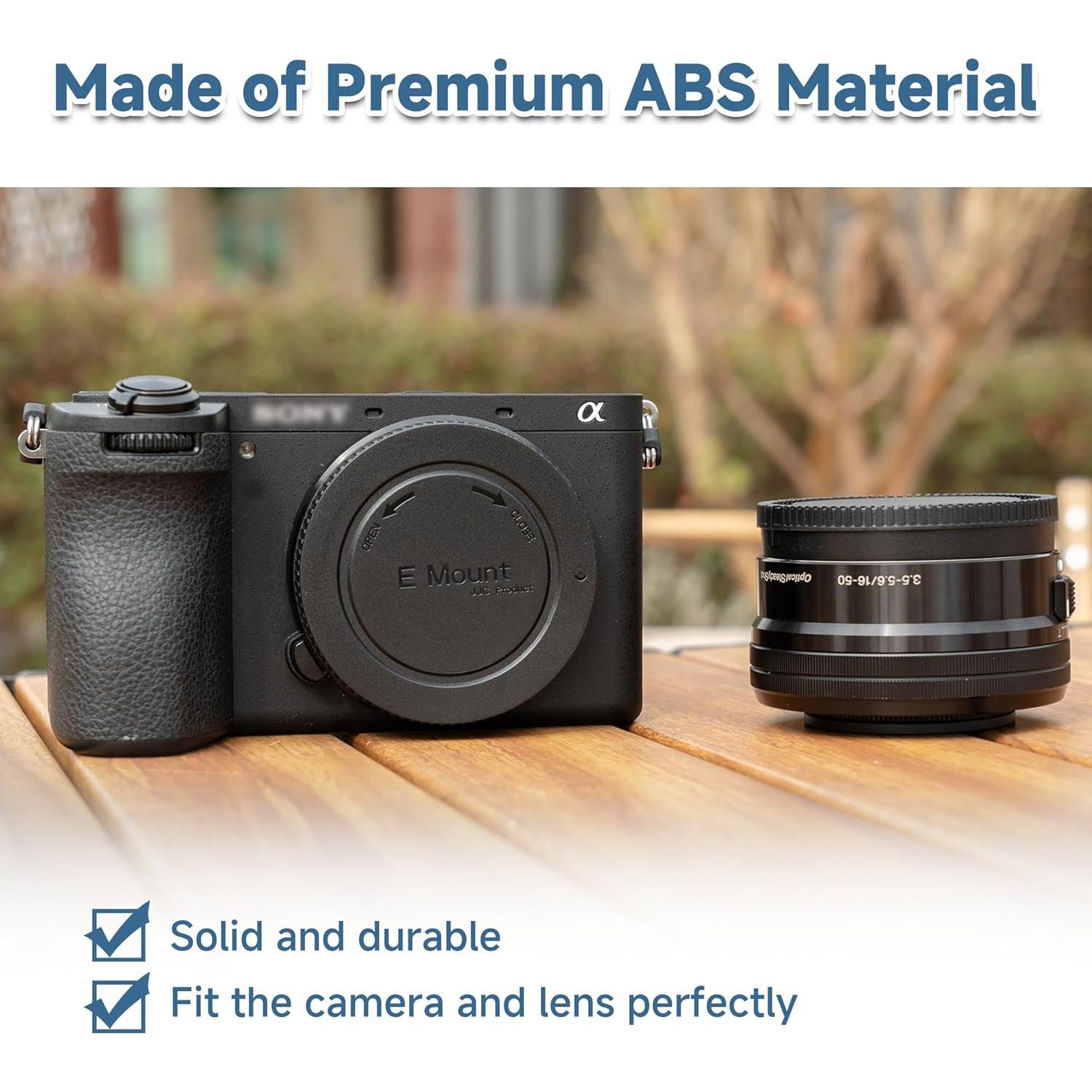 Kit de Tapa de Cuerpo y Tapa Trasera de Lente JJC para Sony