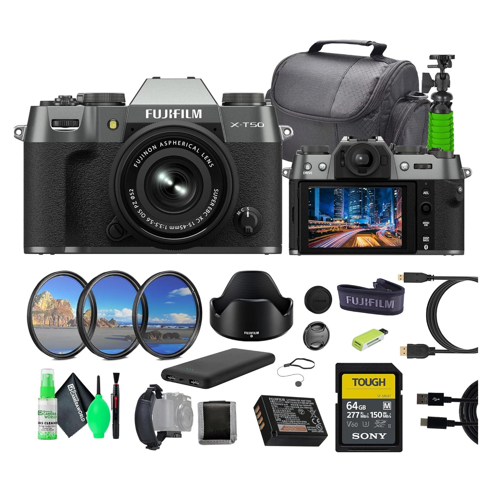 Cámara Digital Sin Espejo Fujifilm X-T50 Kit Lente 15-45mm Plata