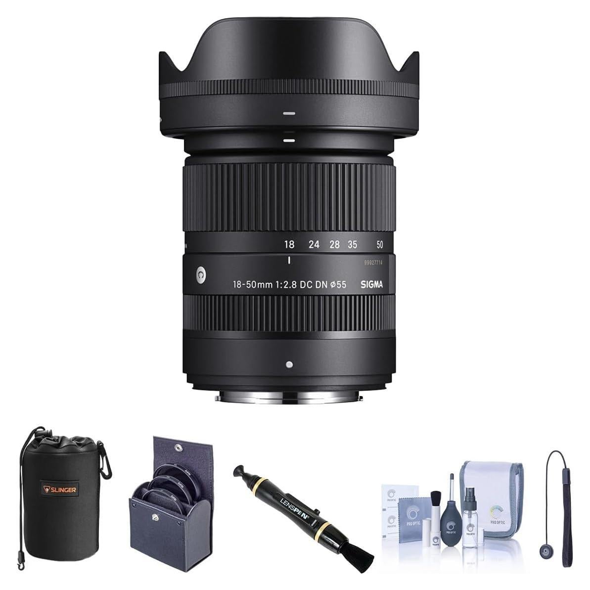 Lente Sigma 18-50mm f/2.8 DC DN para Fujifilm X + Kit de Filtros
