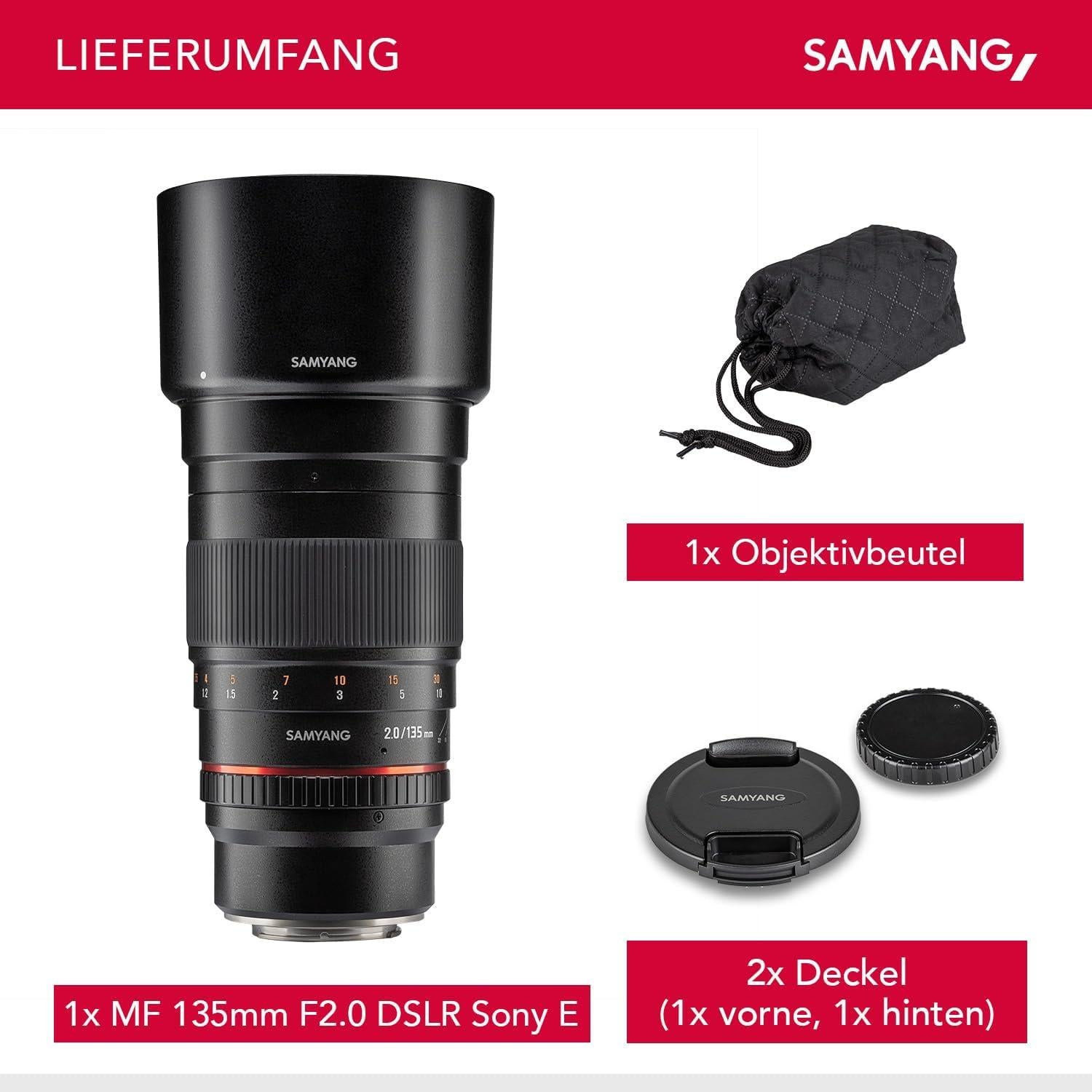 Lente Samyang 135 mm F2.0 Manual para Sony E - Teleobjetivo