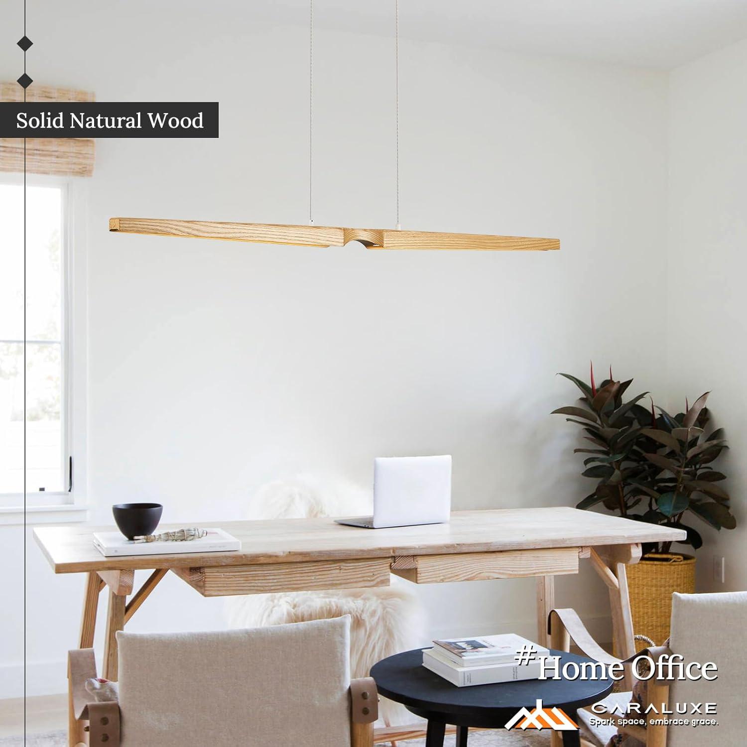 Lámpara Colgante LED Dimmable Caraluxe 132 cm Madera Natural