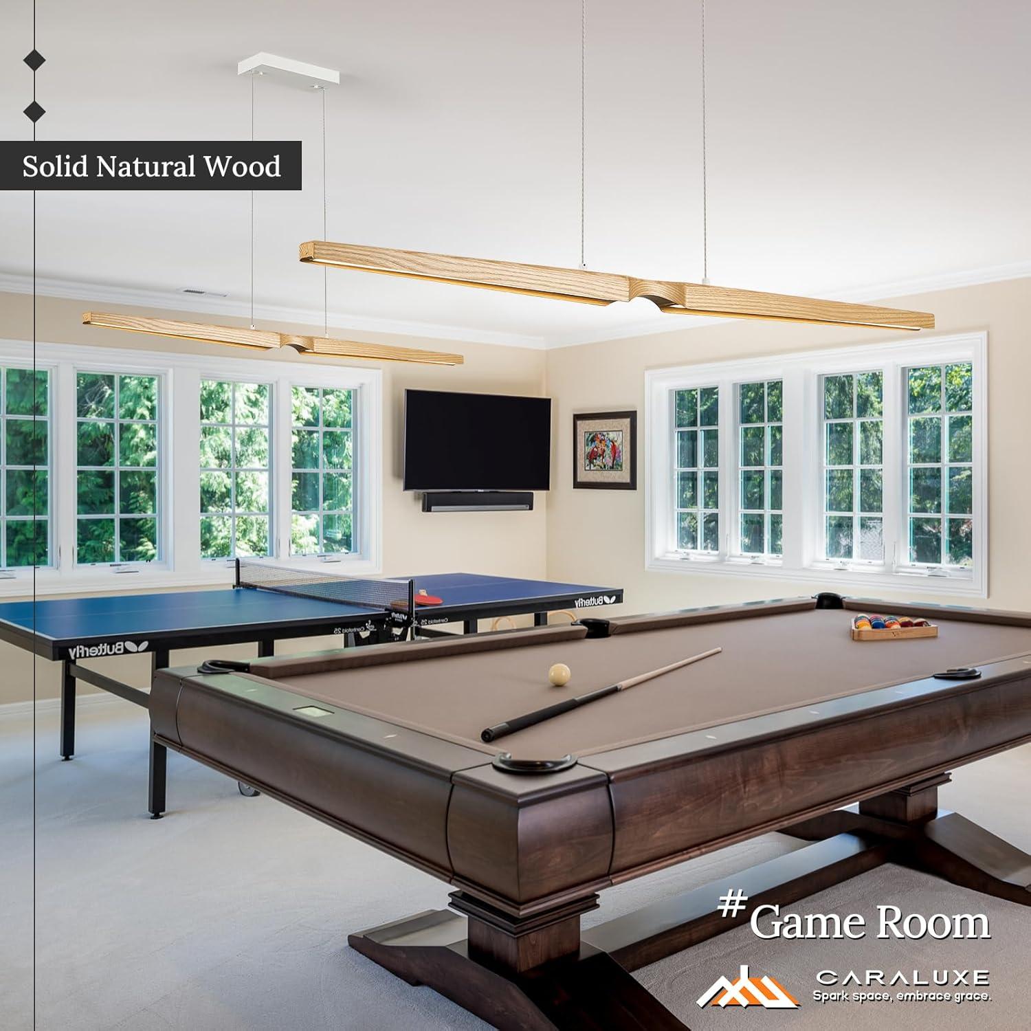 Lámpara Colgante LED Dimmable Caraluxe 132 cm Madera Natural