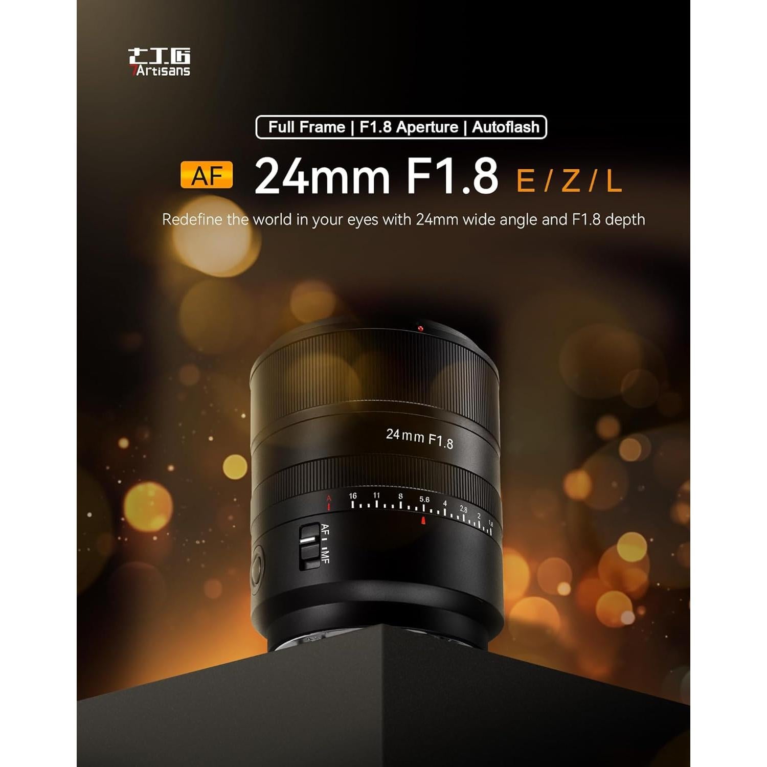 Lente Gran Angular 7artisans 24mm F1.8 Montura Z Nikon