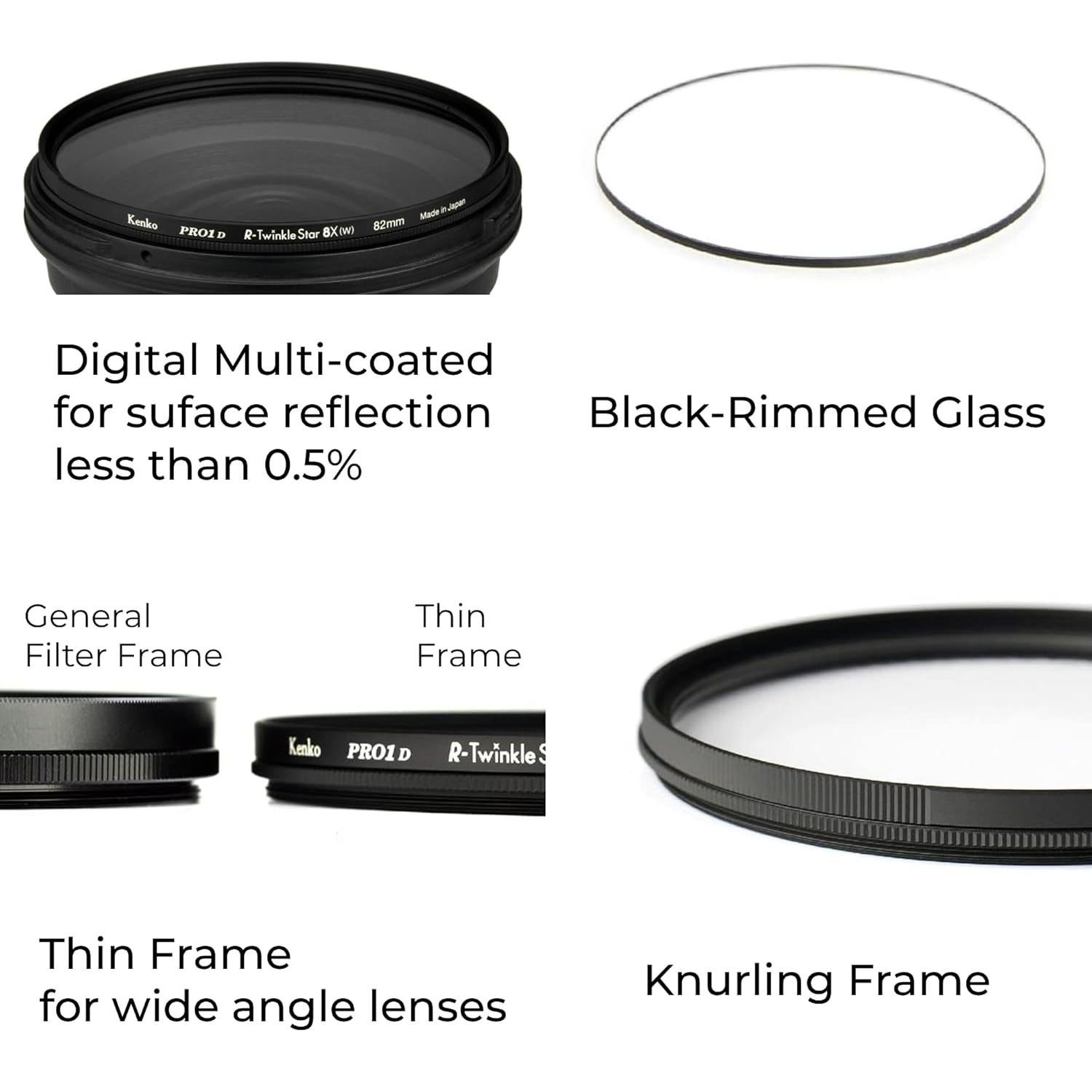 Filtro Cruzado Kenko PRO1D R-Twinkle Star 8-Linea 62mm