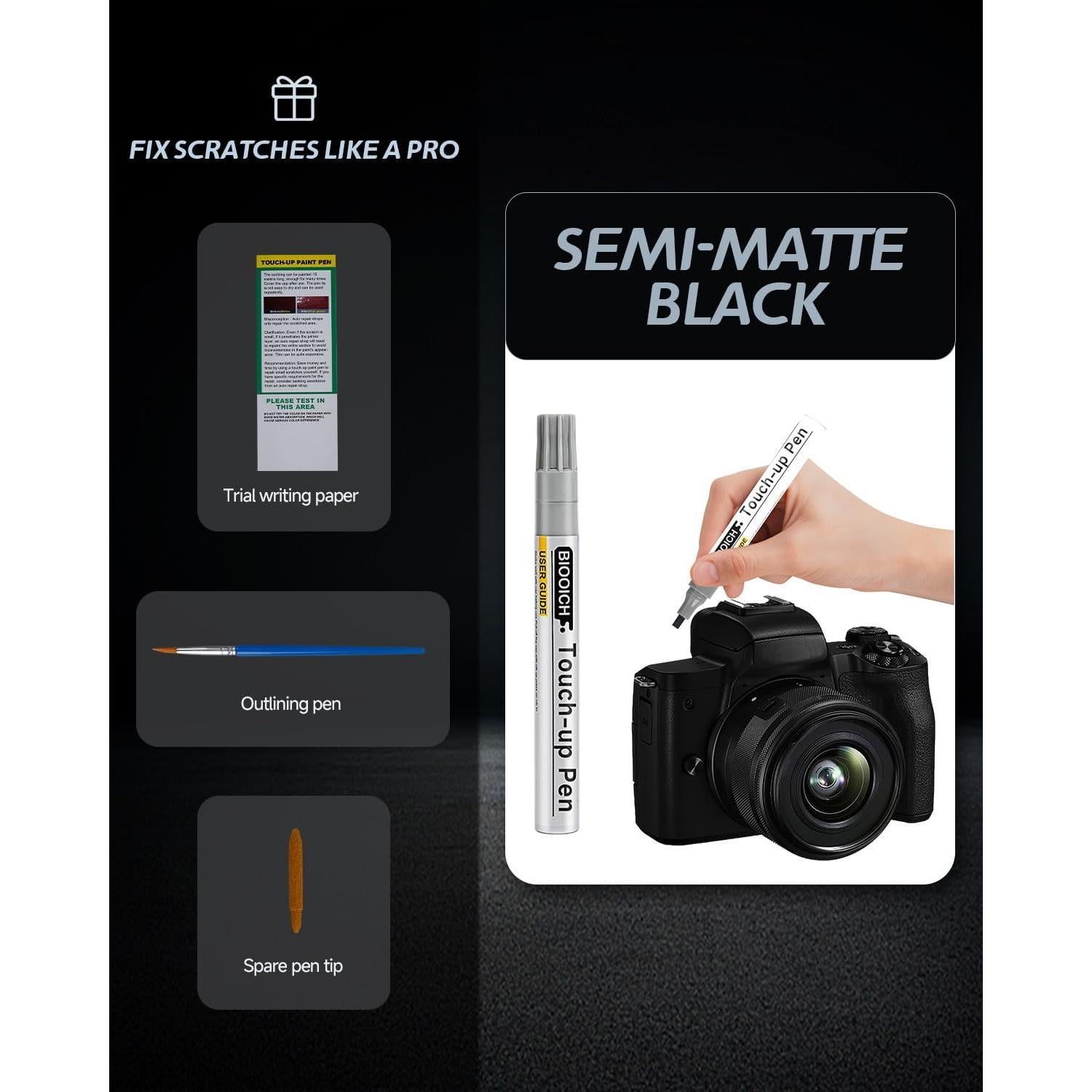 Bolígrafo de Pintura para Toques de Cámara BIOOICH Negro