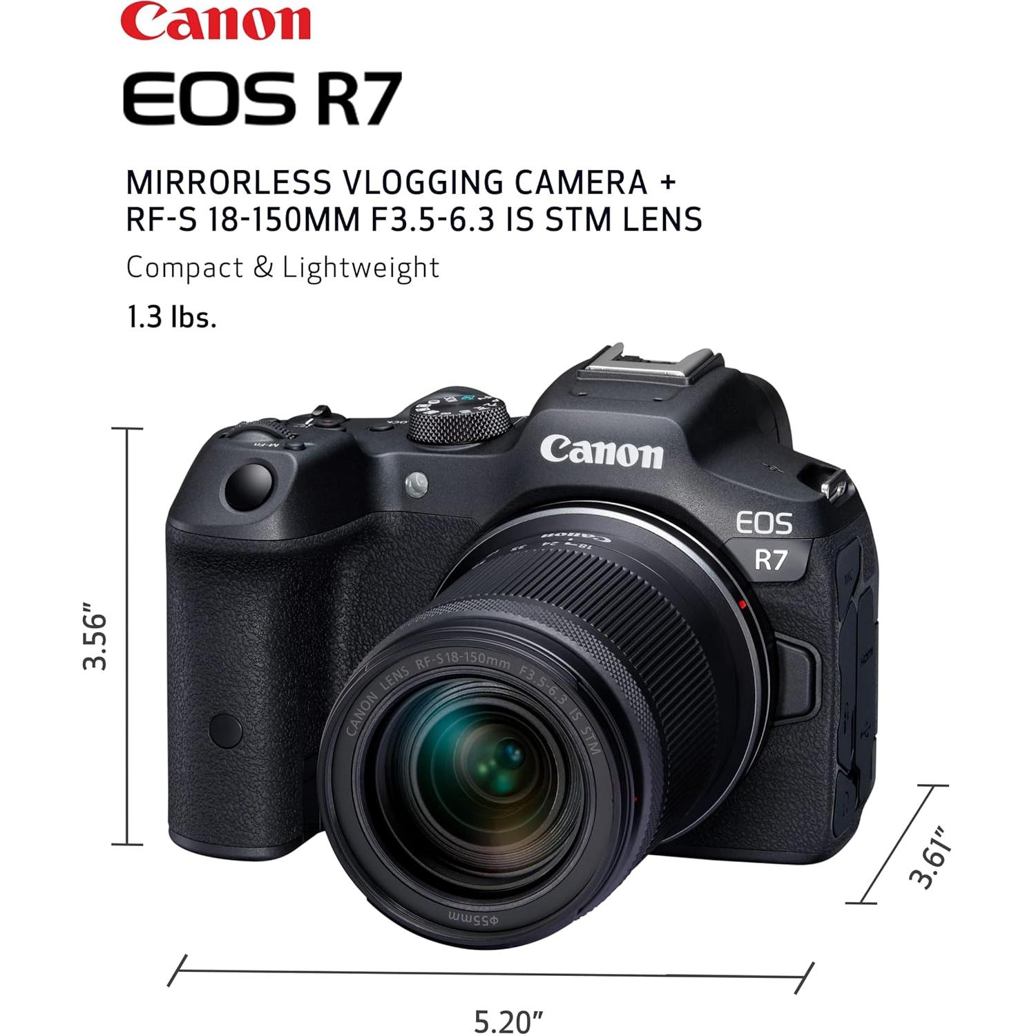 Cámara sin Espejo Canon EOS R7 con Lente RF-S 18-150mm