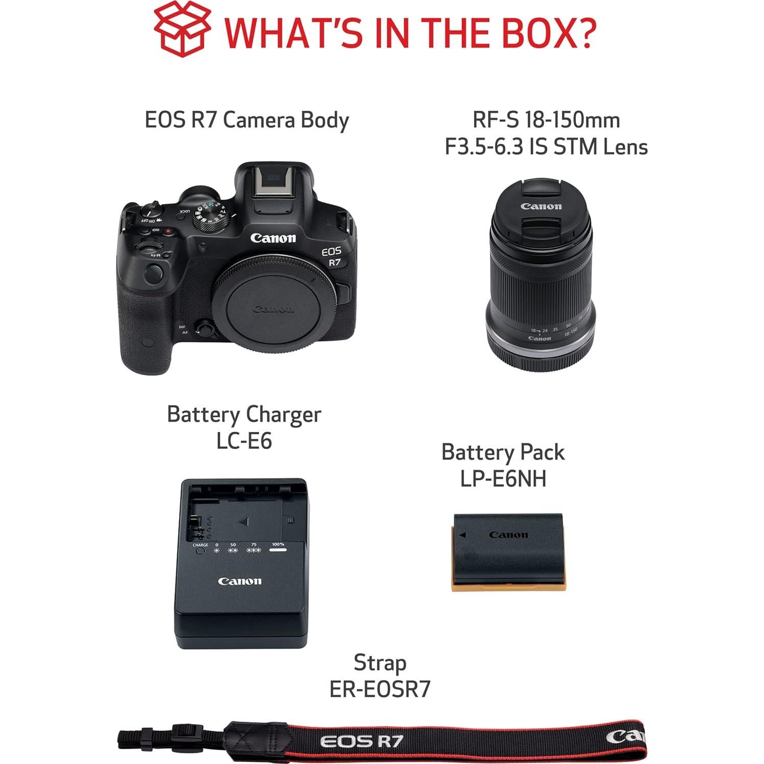 Cámara sin Espejo Canon EOS R7 con Lente RF-S 18-150mm