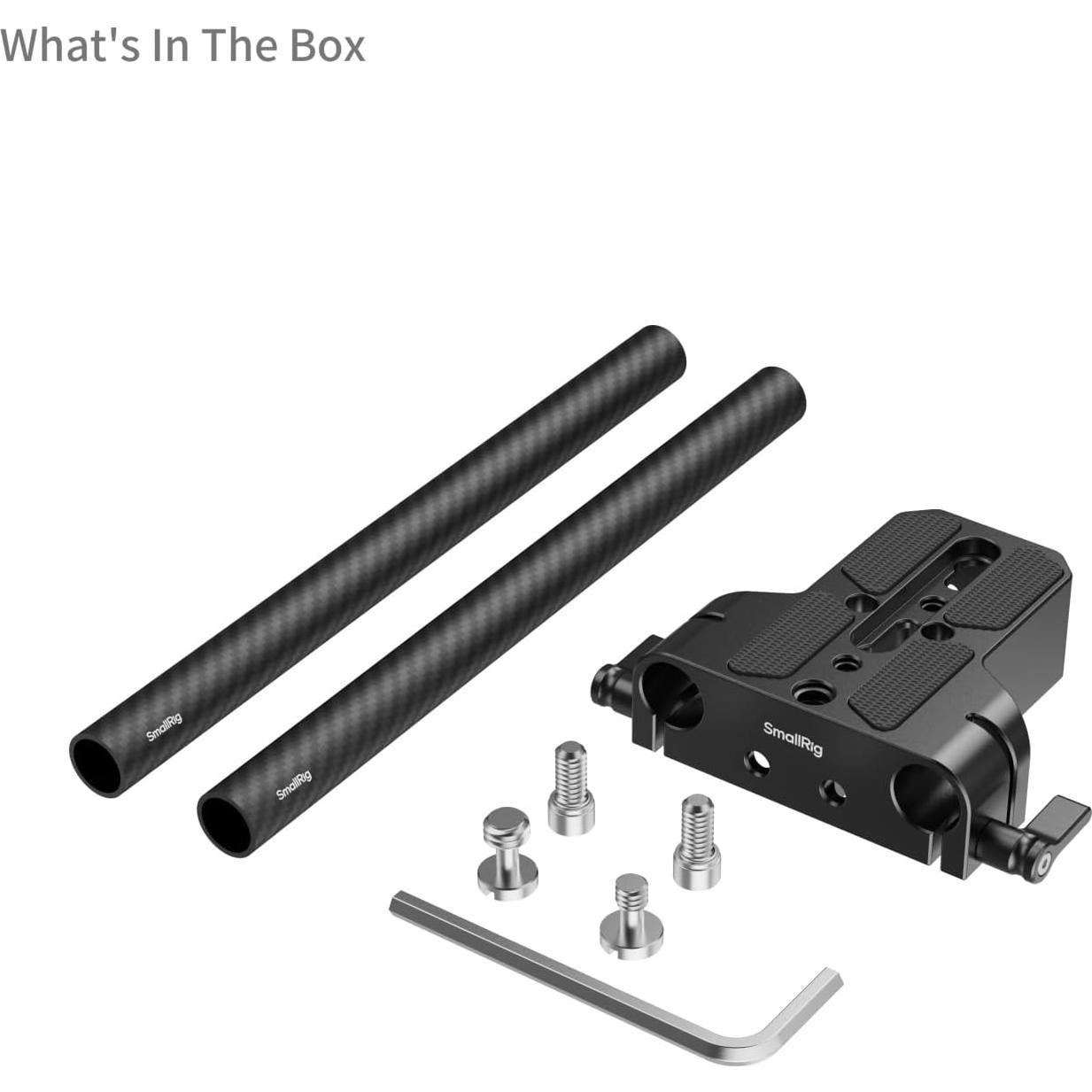 Kit Placa Base SmallRig 5609 con Varillas de 15mm Carbono