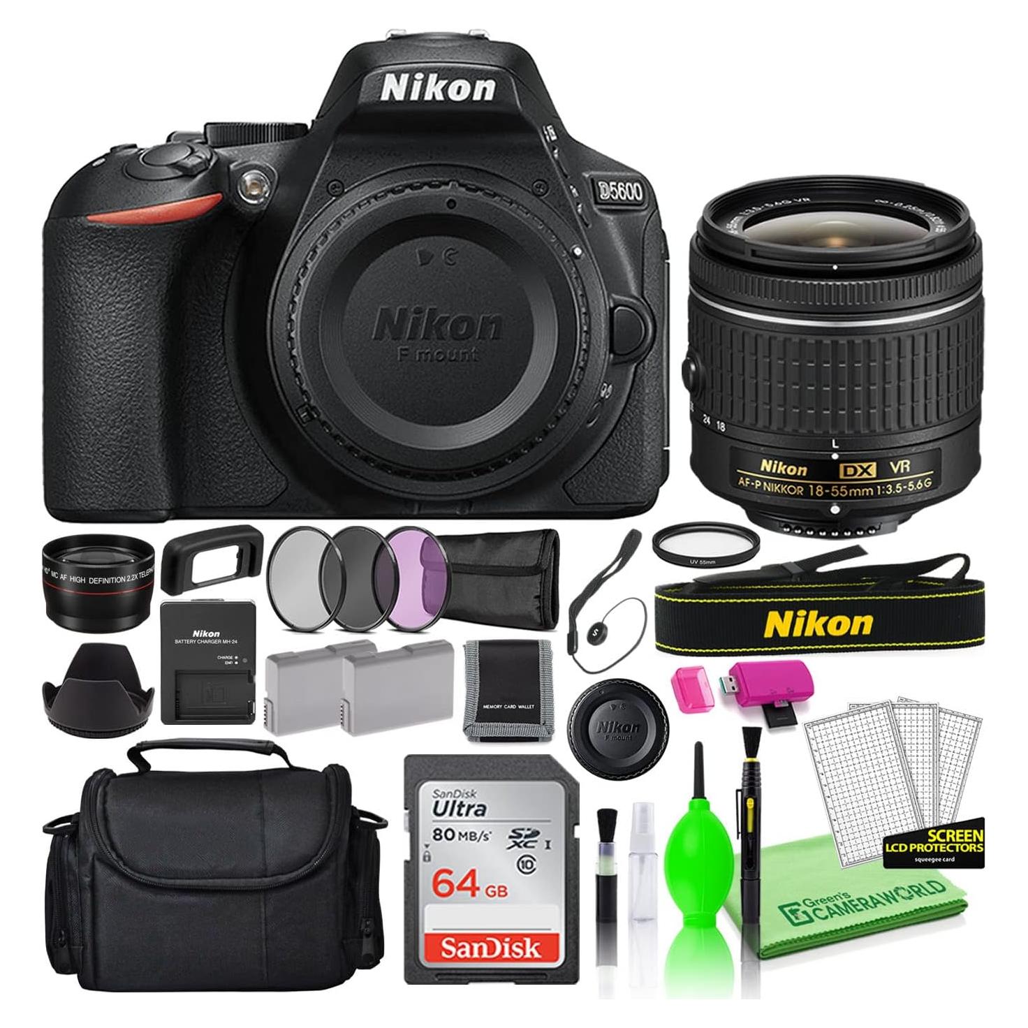 Cámara Digital DSLR Nikon D5600 24.2MP con Lente 18-55mm