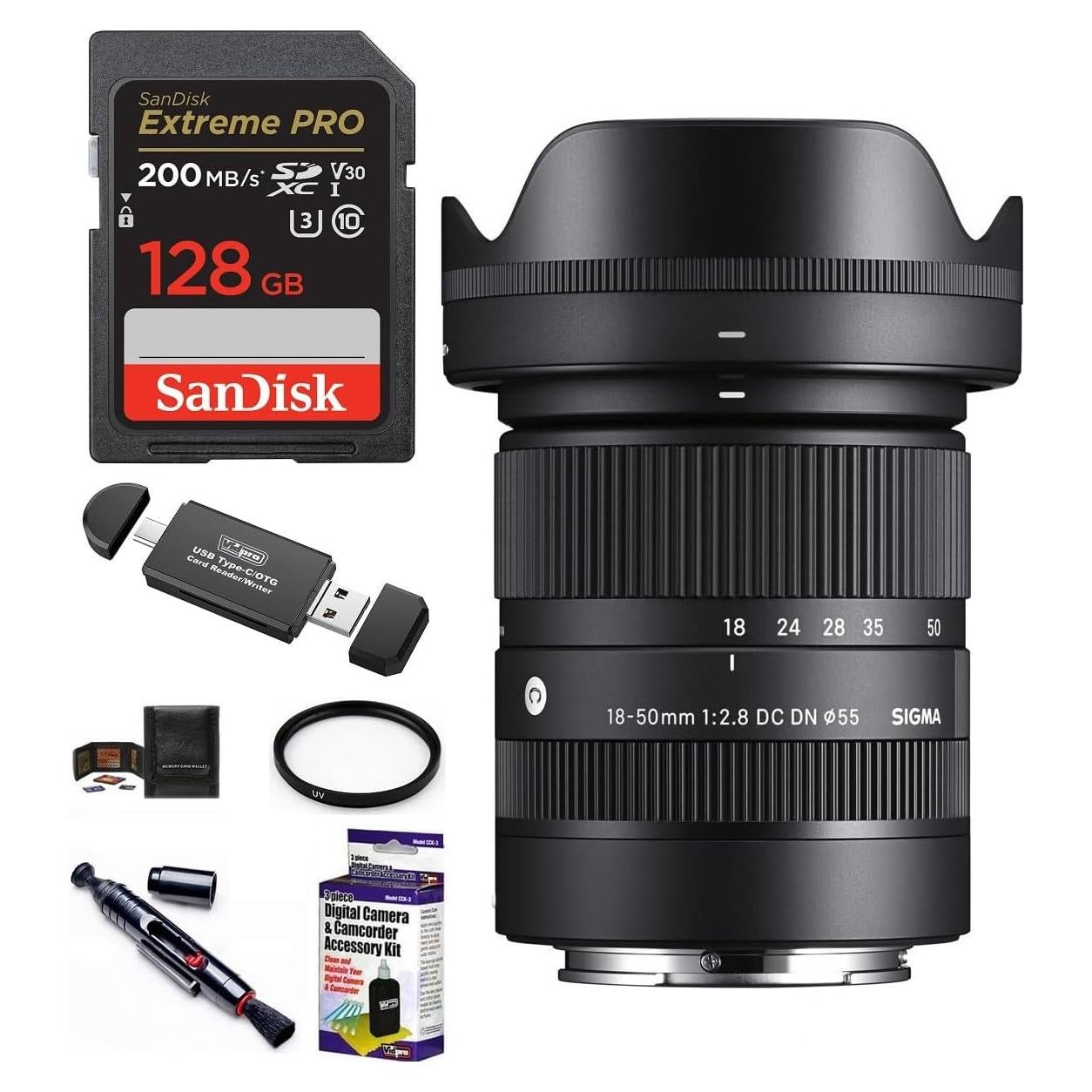 Lente Sigma 18-50mm f/2.8 DC DN para FUJIFILM X + Accesorios
