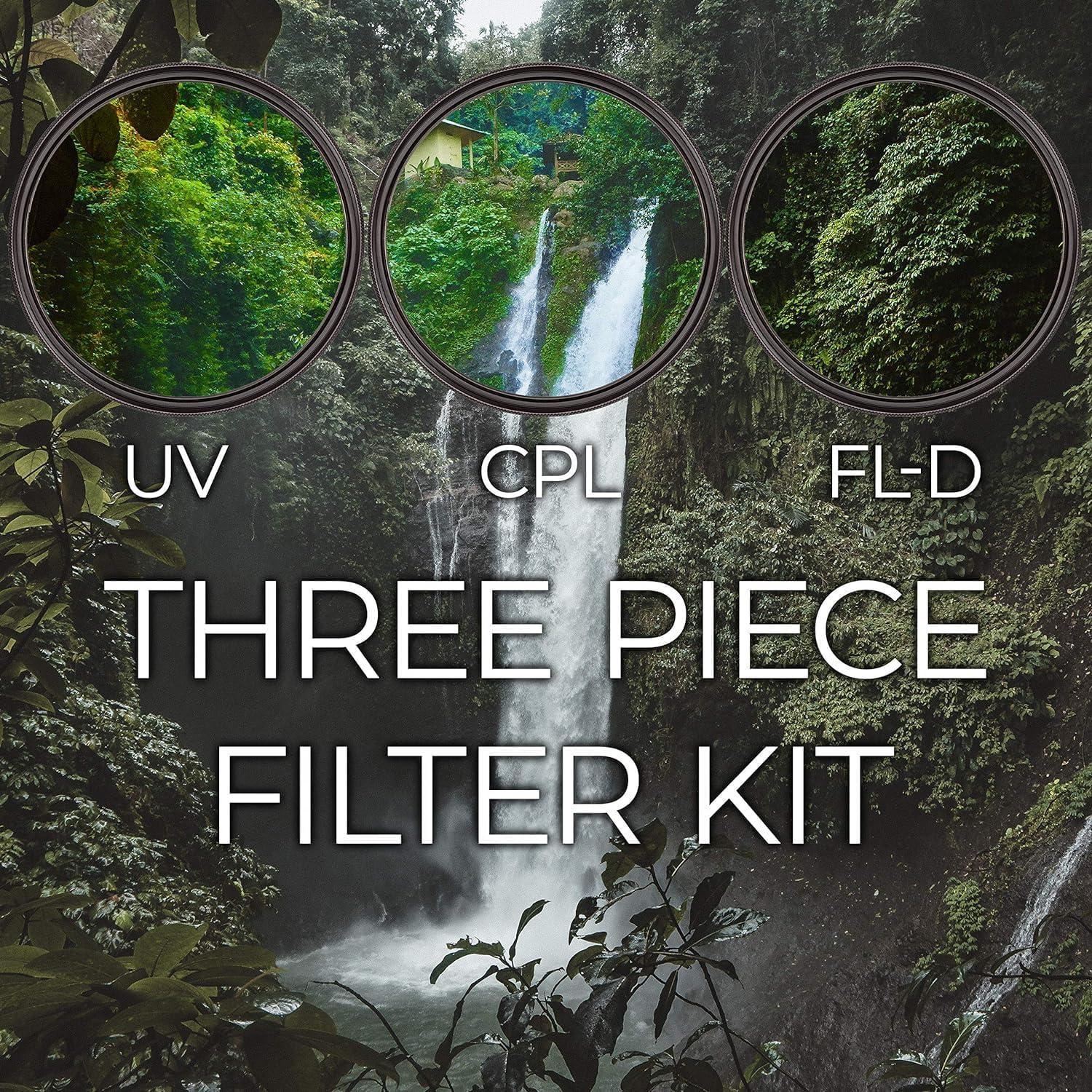 Kit de Filtros Digitales HD 3 Piezas 62mm Ultimaxx para Cámaras