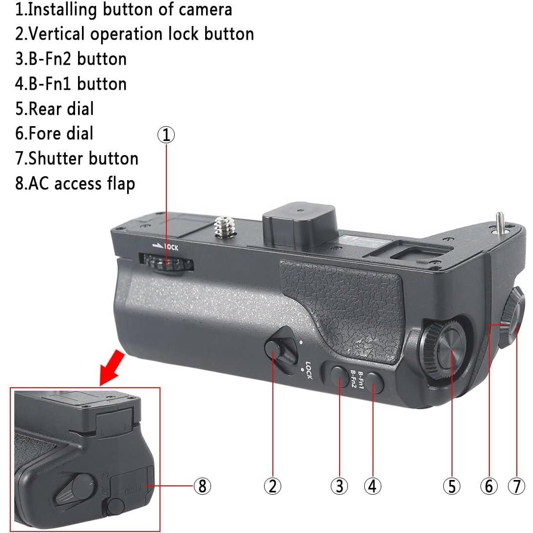 Empuñadura Vertical DSTE HLD-7 + 2 Baterías BLN-1 para Olympus E-M1