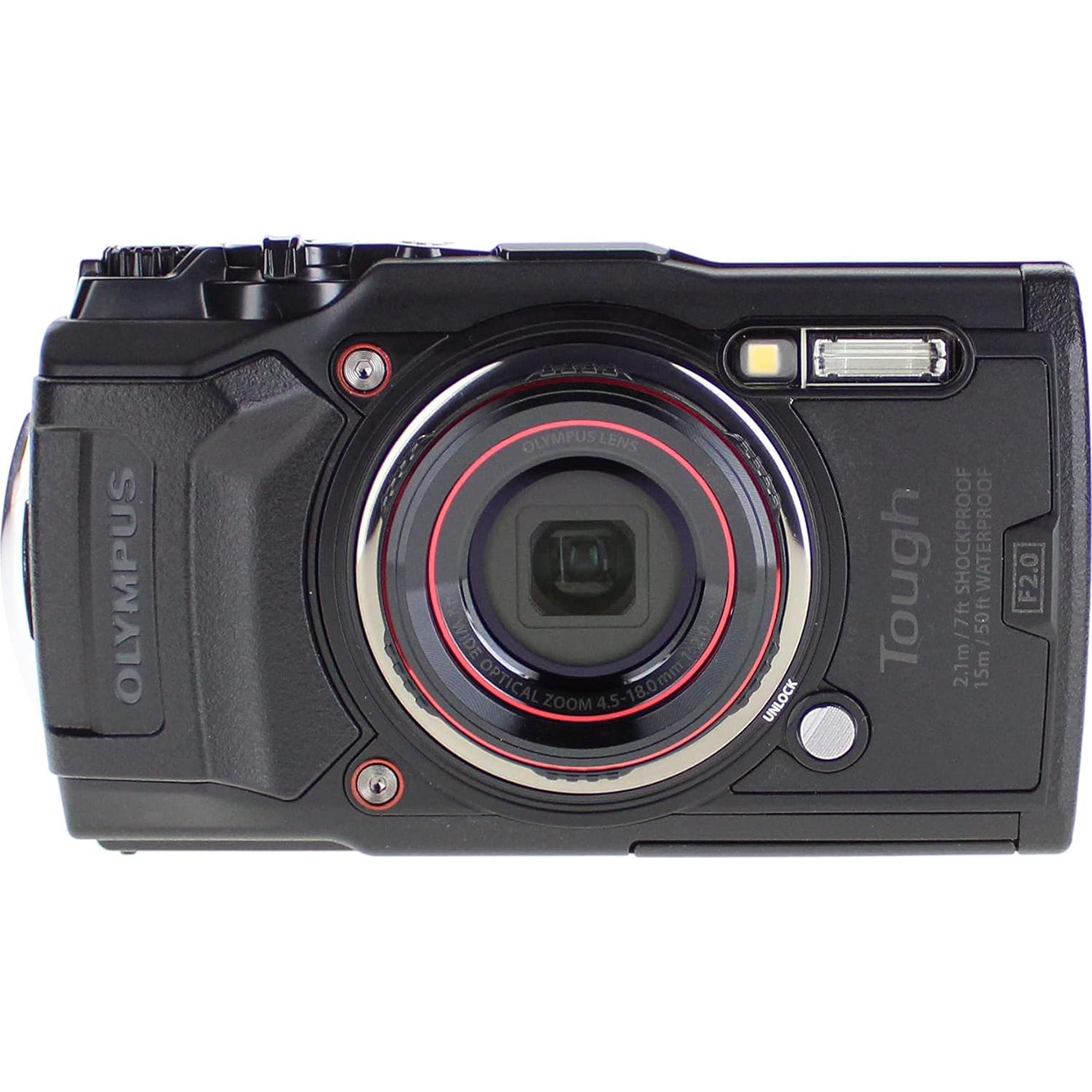 Cámara Digital Olympus Tough TG-6 Negra 12MP 4K + Accesorios