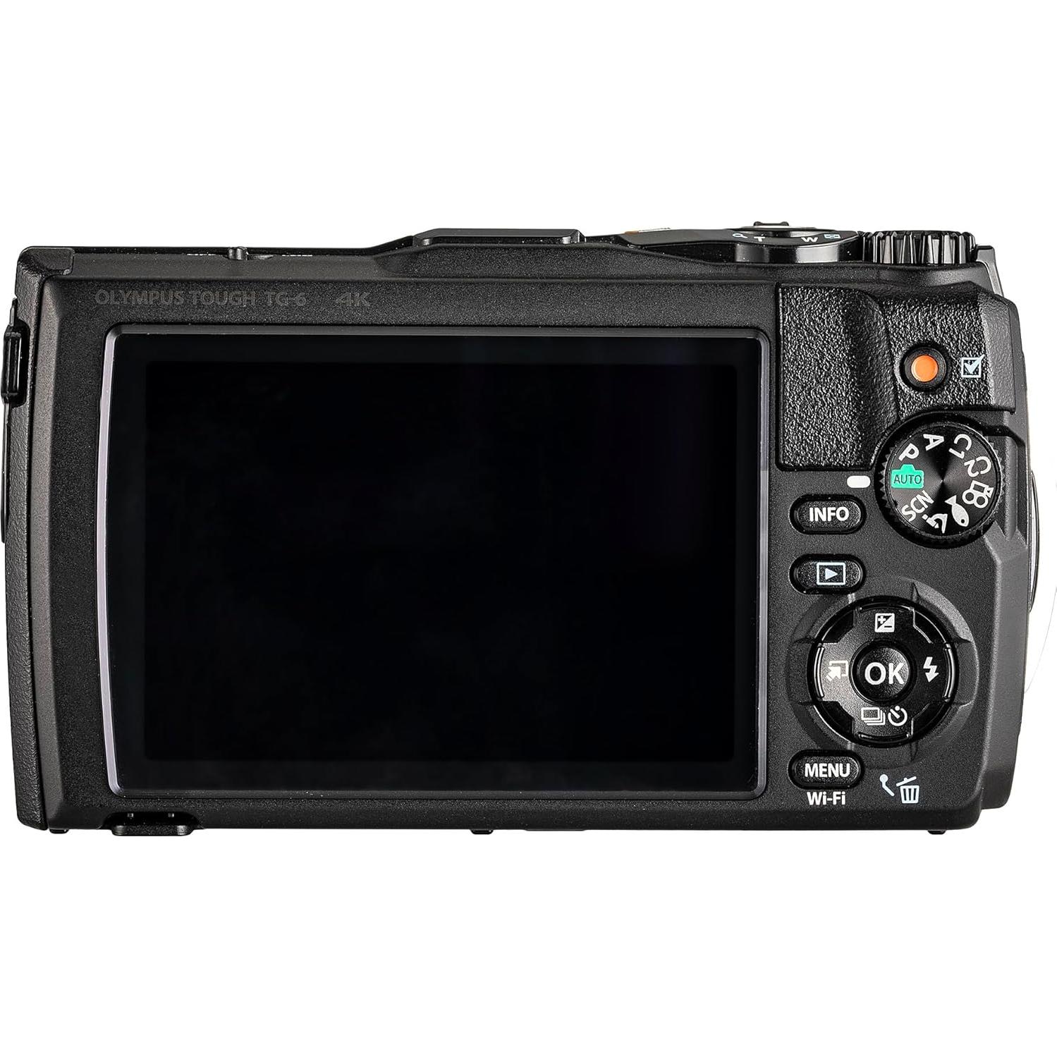 Cámara Digital Olympus Tough TG-6 Negra 12MP 4K + Accesorios